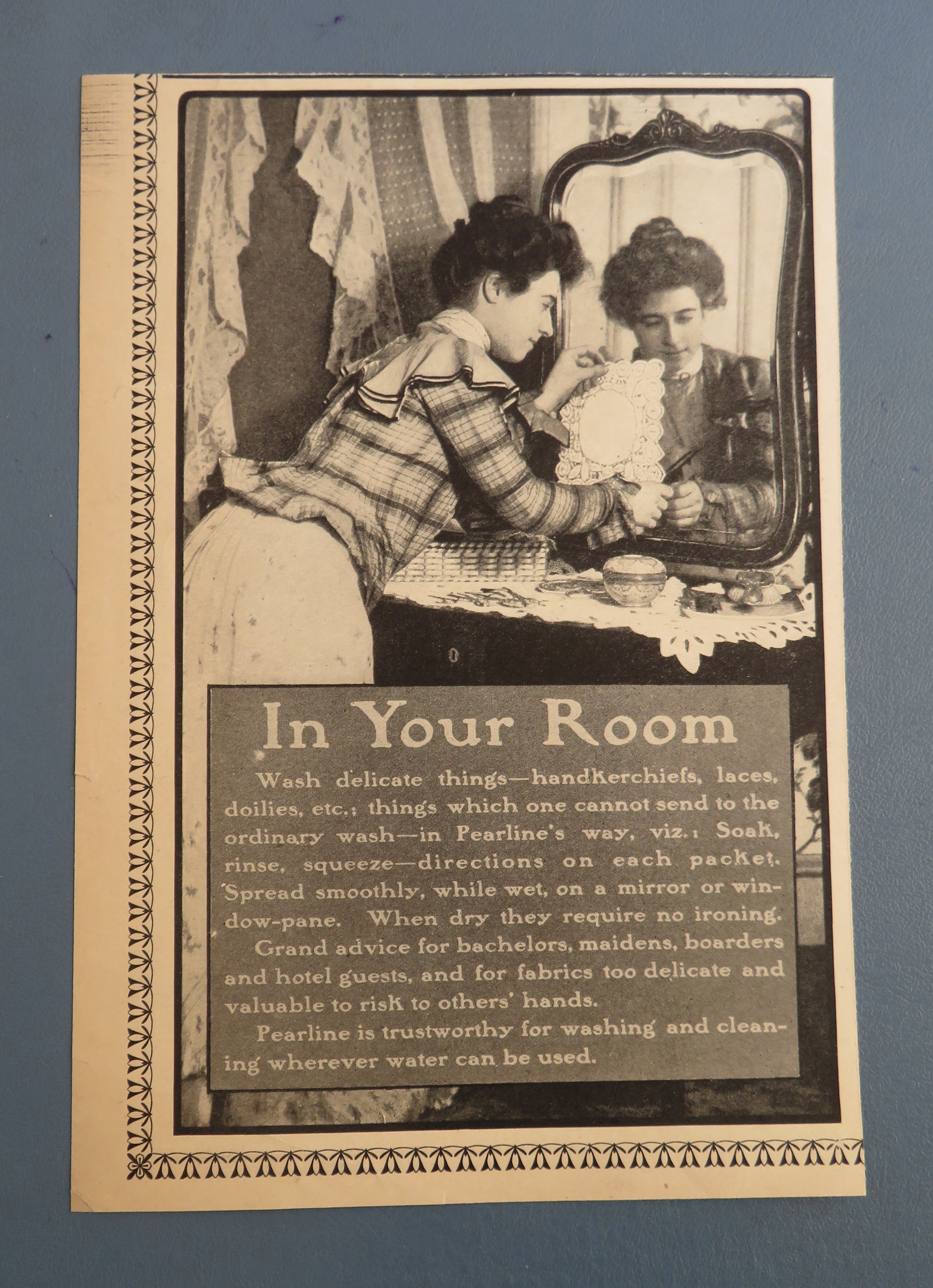 1901 Pearline Soap with Woman & Handkerchief