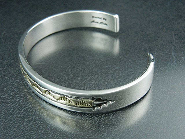 14K Gold Sterling Silver Cuff Mark Matte Apache