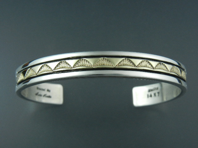 14K Gold Sterling Silver Cuff Mark Matte Apache