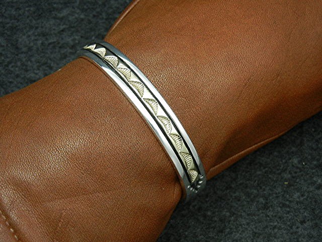 14K Gold Sterling Silver Cuff Mark Matte Apache