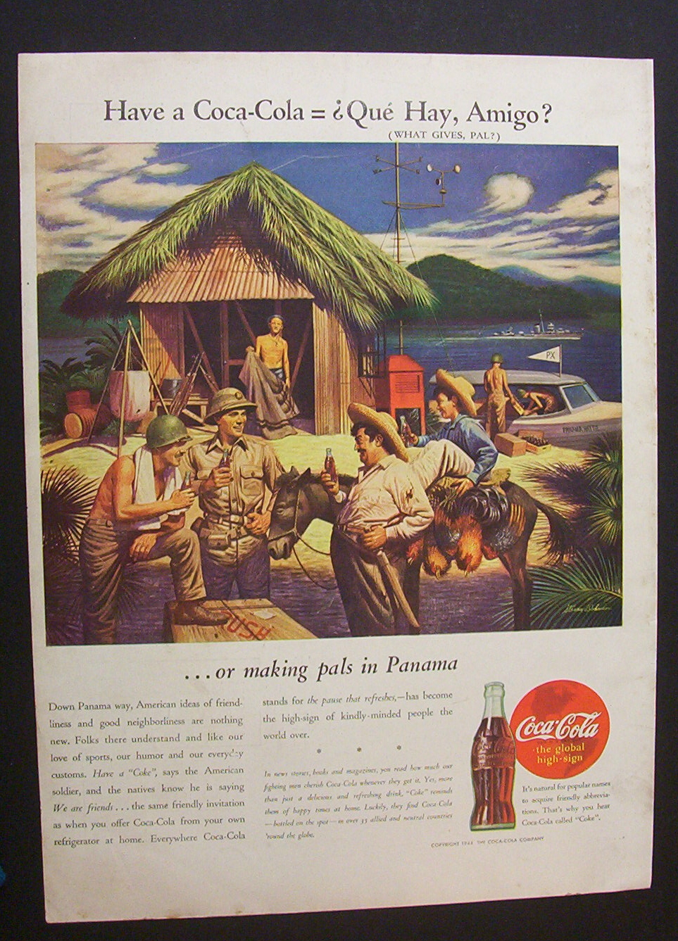 1944 Coca Cola (Coke) with Soldiers