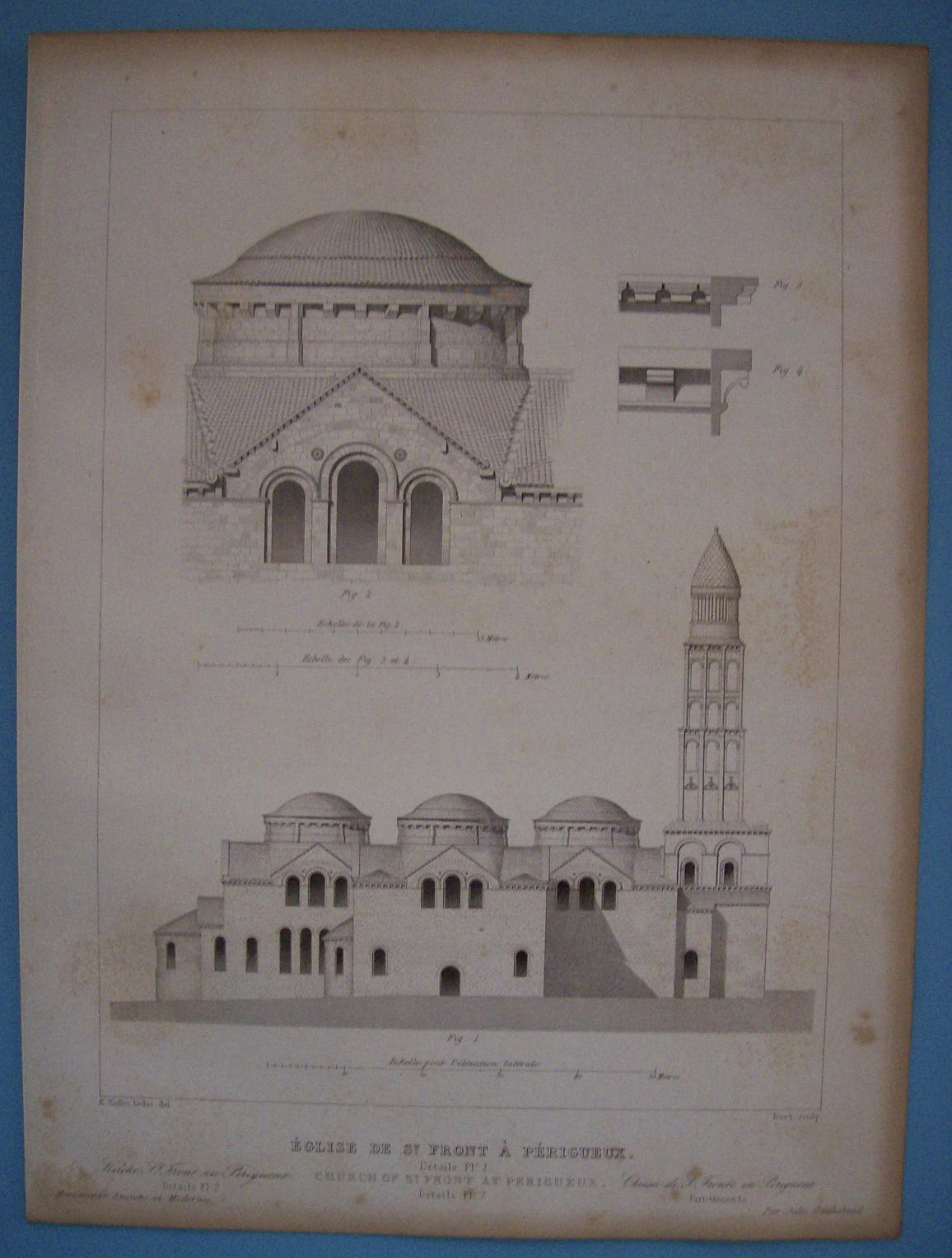Eglise De St. Front A Perigueux  (1852 Lithograph)