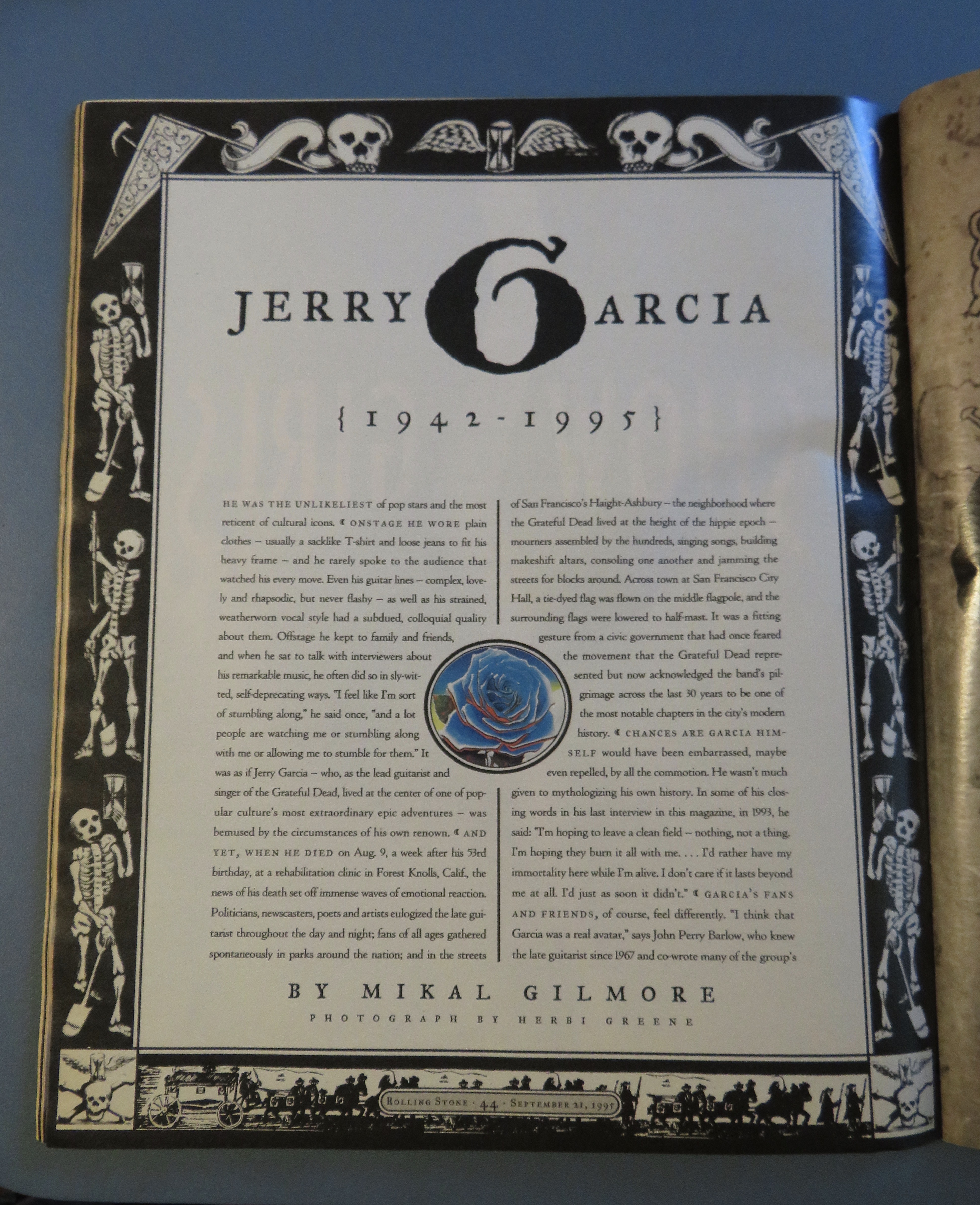 Rolling Stone Magazine September 21, 1995 Jerry Garcia