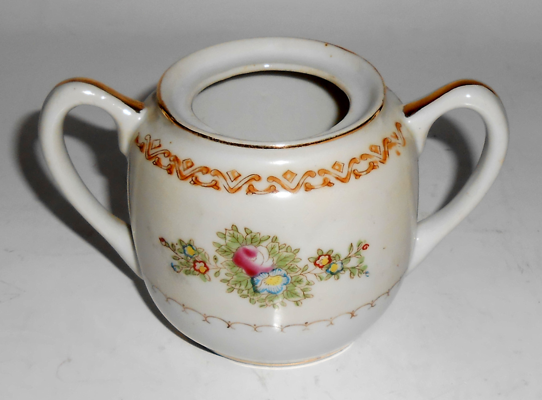 MK Porcelain China Occupied Japan Floral w/Gold Sugar
