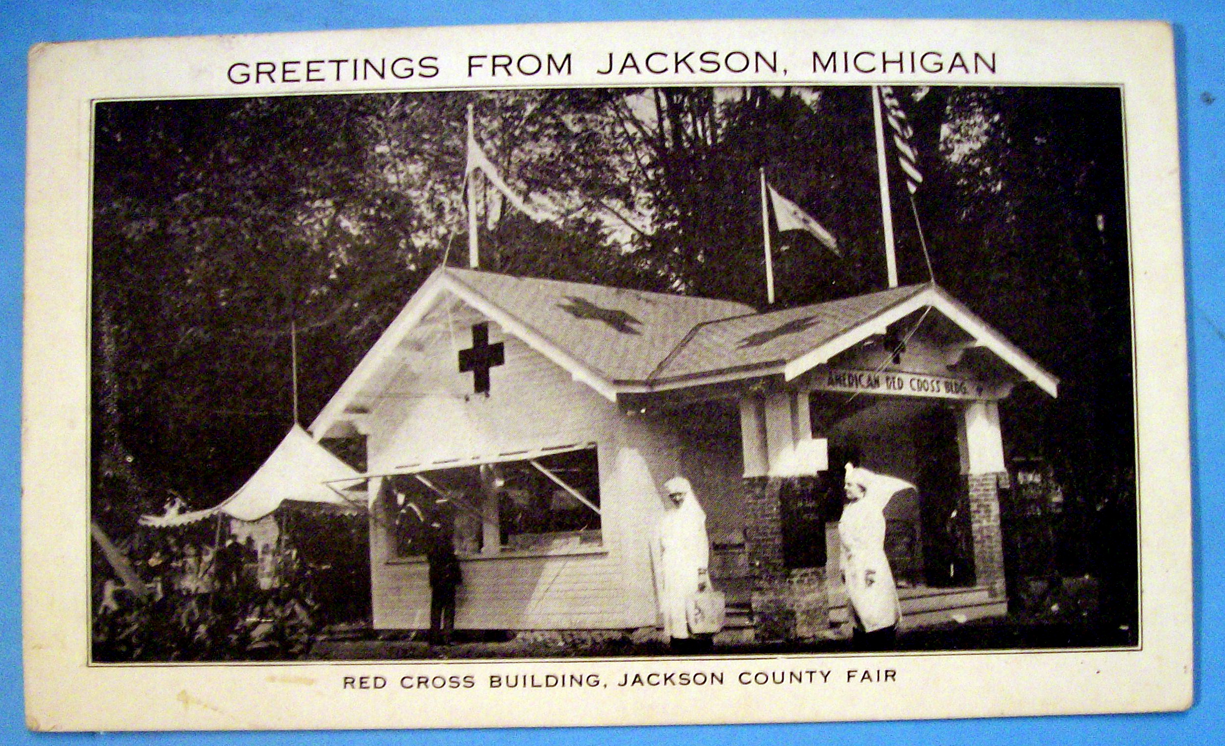 Red Cross Building, Jackson County Fair Postcard