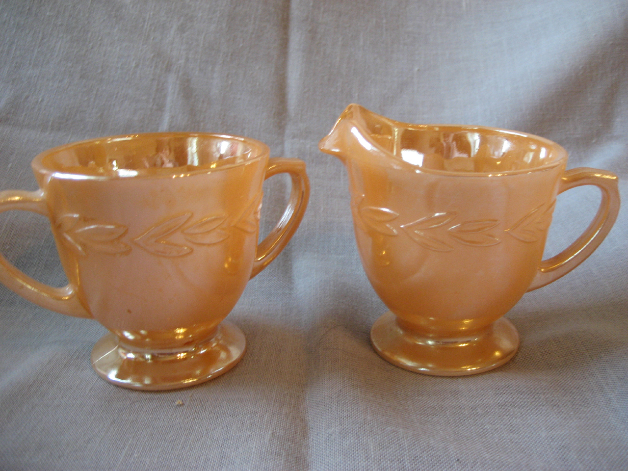 Fire King Lustre Ware Cream and Sugar