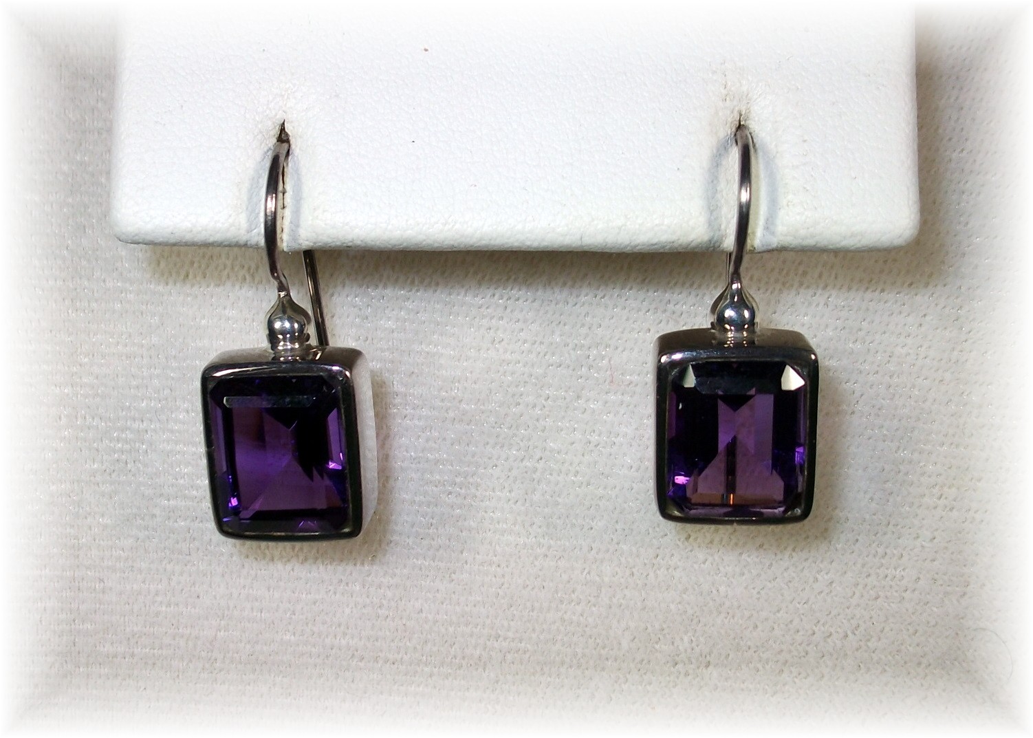 Earrings Amethyst Sterling Silver  Loop Pierced