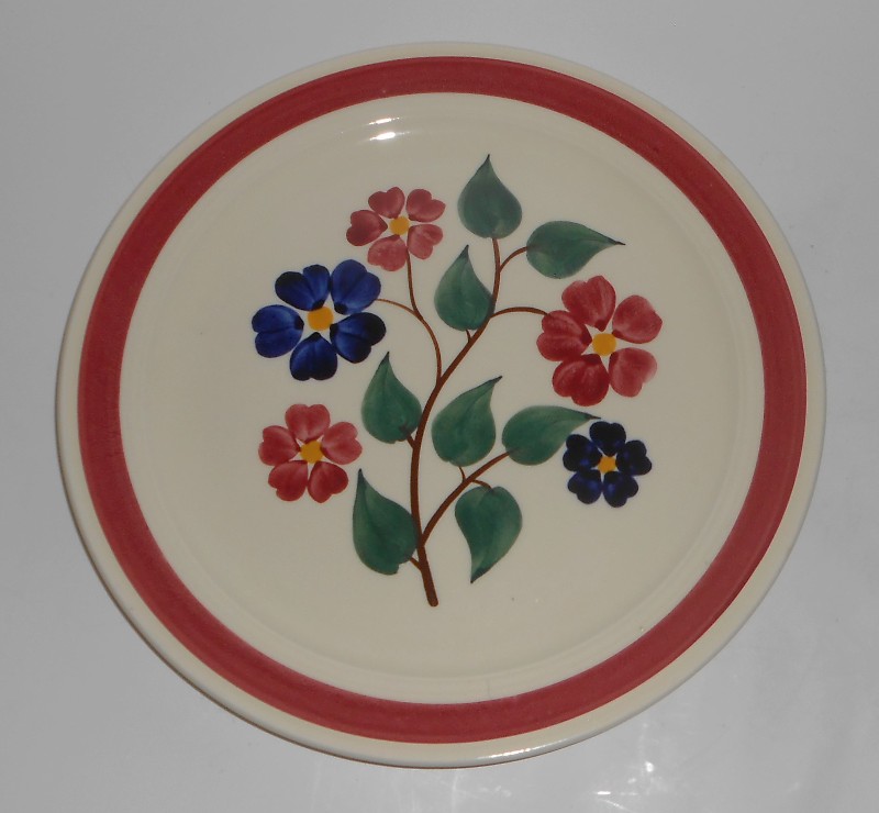 Vernon Kilns Pottery Gale Turnbull Hand Decorated 836 Linda Floral Lunch Plate