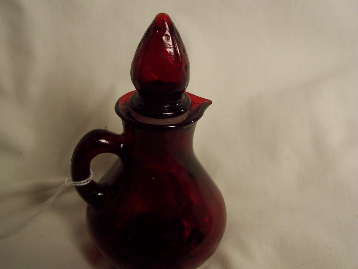Ruby Glass Cruet Avon Strawberry Bath Foam