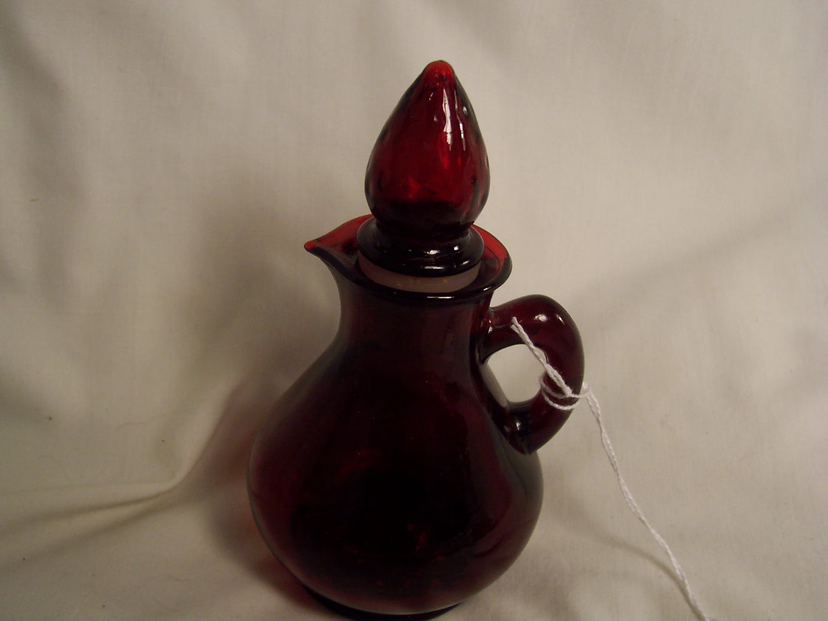 Ruby Glass Cruet Avon Strawberry Bath Foam