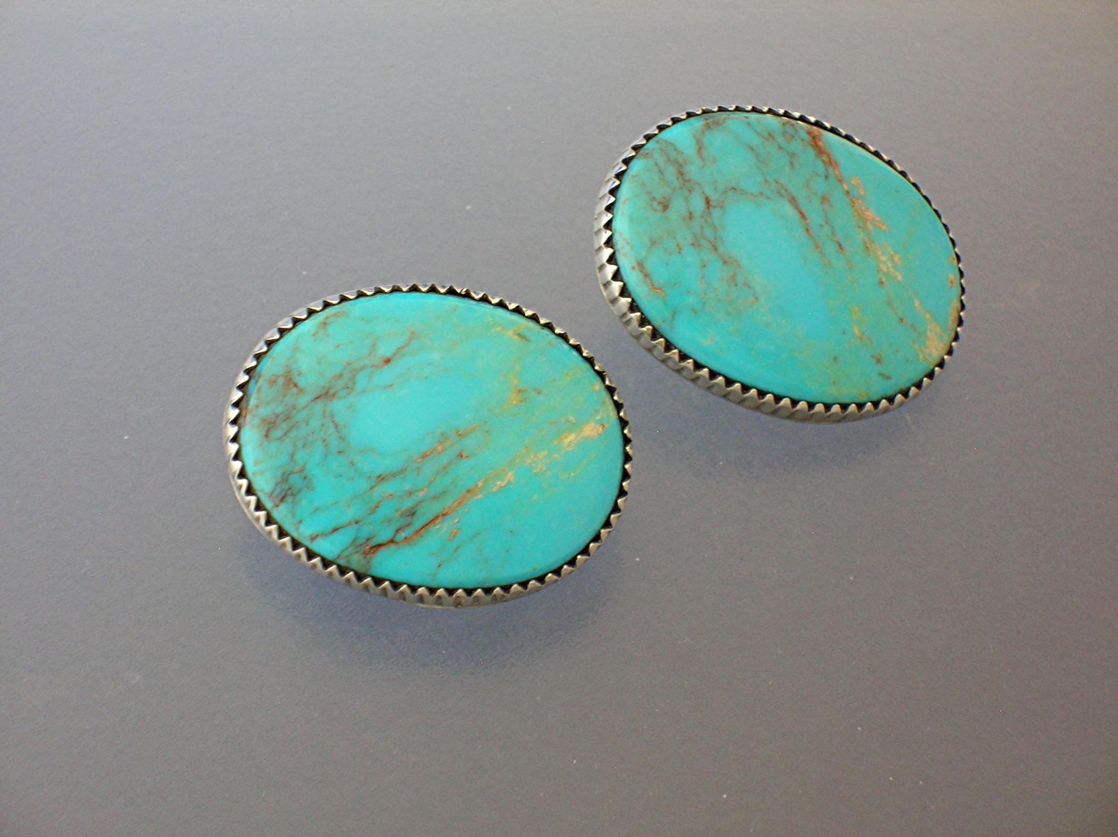 Robert Becenti Turquoise Sterling Silver Clip Earrings