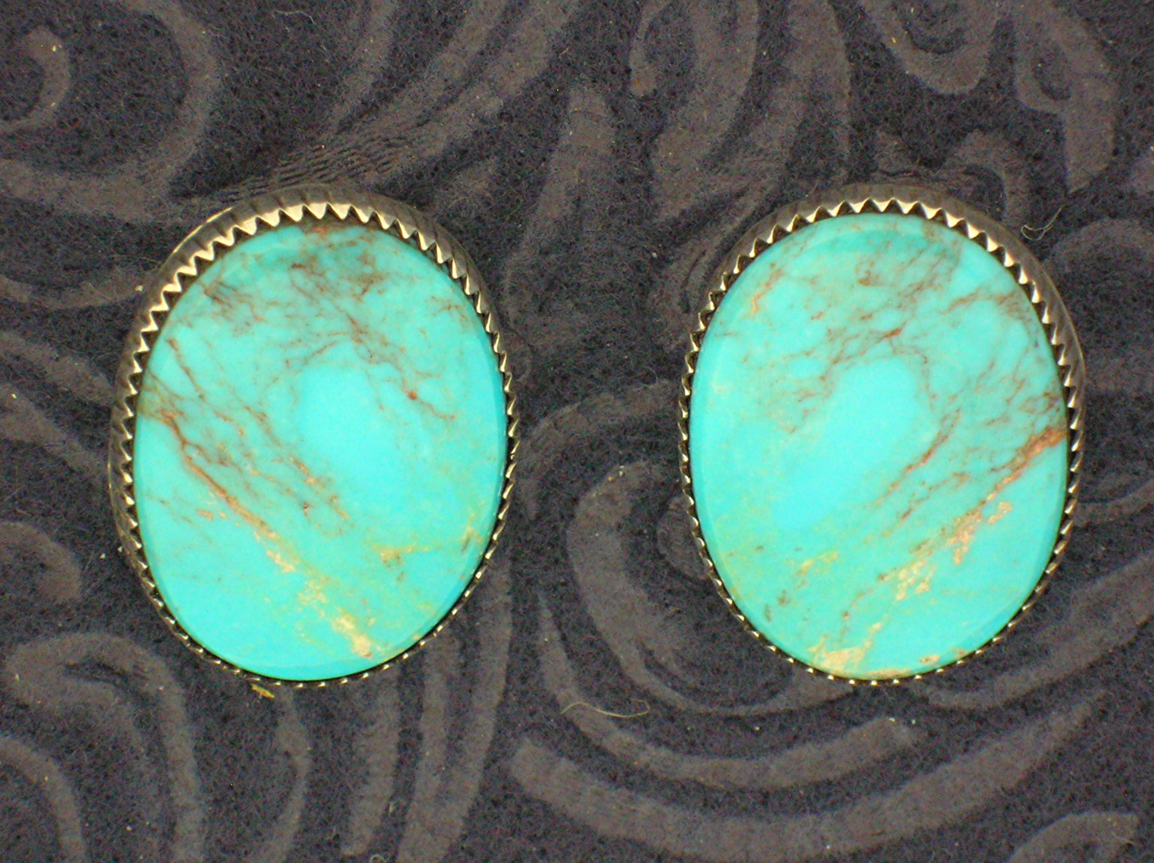 Robert Becenti Turquoise Sterling Silver Clip Earrings