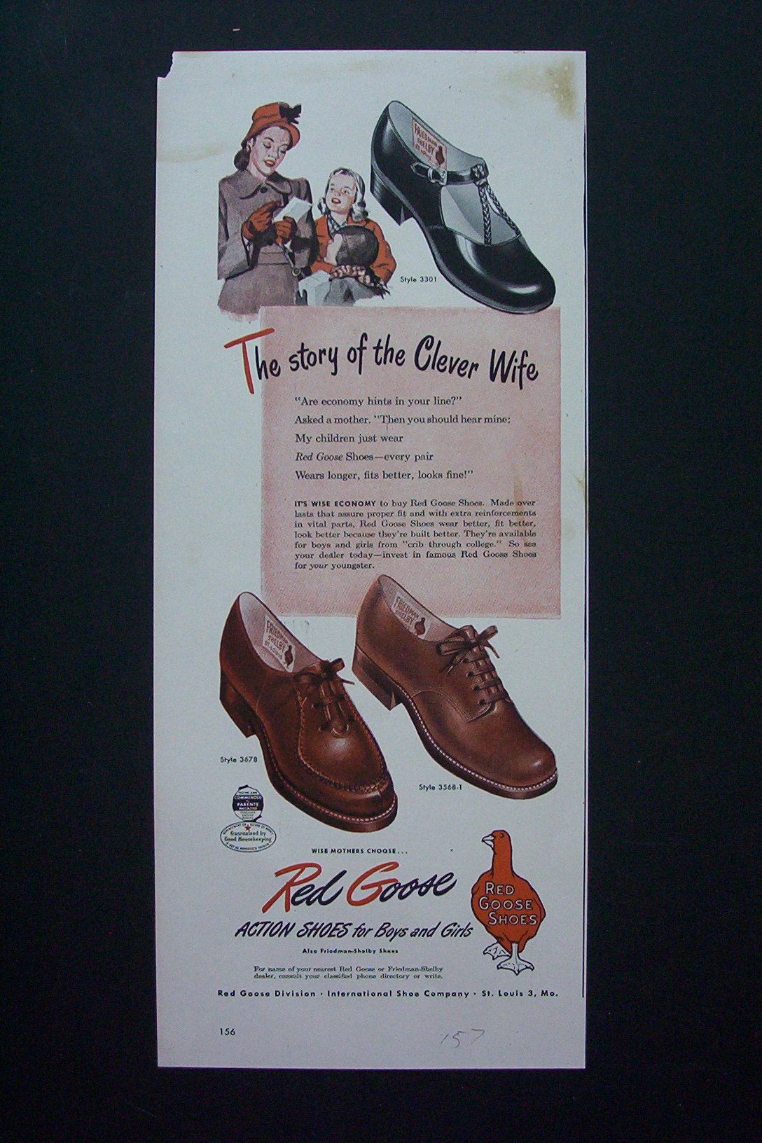 1947 Red Goose Shoes with Mother & Children