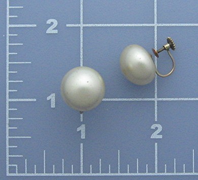 Earrings European 9K Gold Screwback  Pearl
