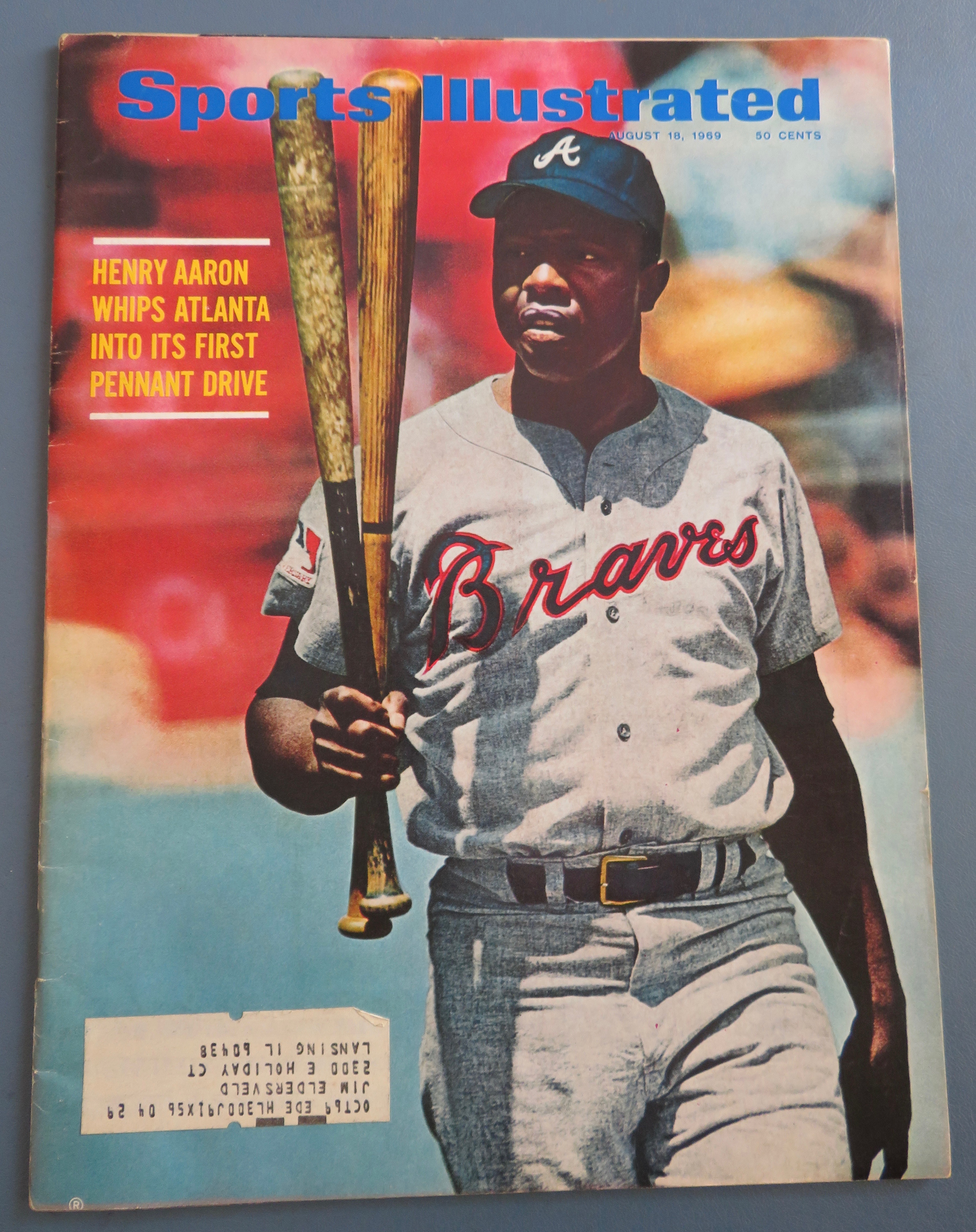 Sports Illustrated Magazine August 18, 1969 Hank Aaron