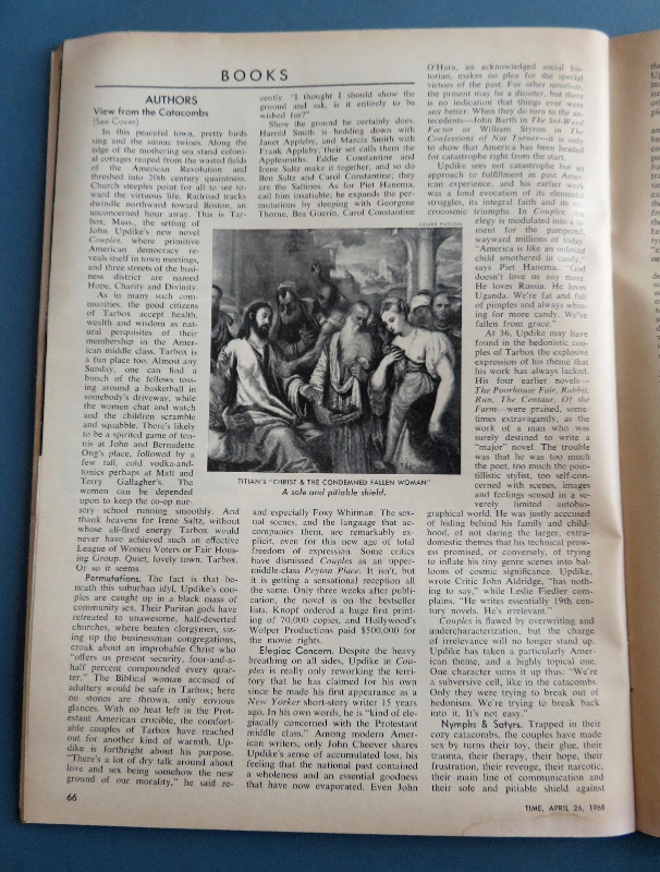 Time Magazine April 26, 1968 Author John Updike