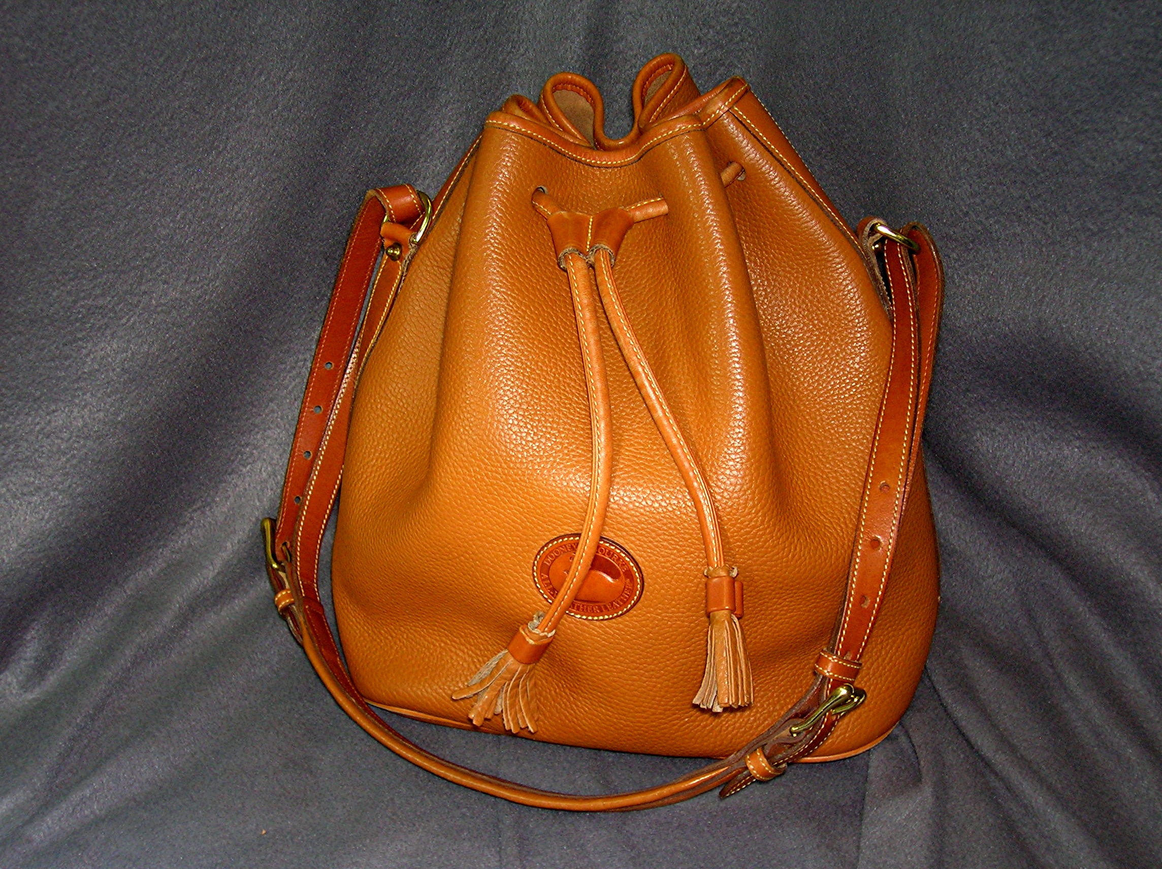 Dooney & Bourke Leather Bucket Drawstring Bag
