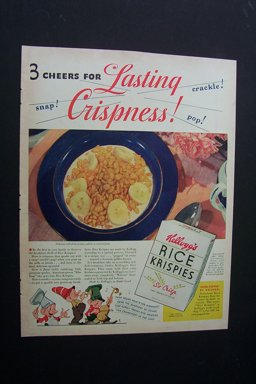 1940 Kellogg's Rice Krispies with Snap, Crackle & Pop