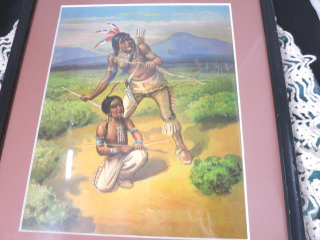 Vintage Indian Print from Indian Box 1914 noted on back