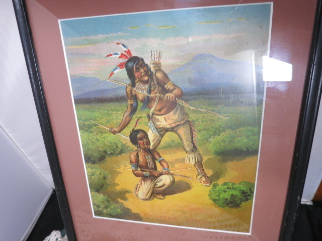 Vintage Indian Print from Indian Box 1914 noted on back