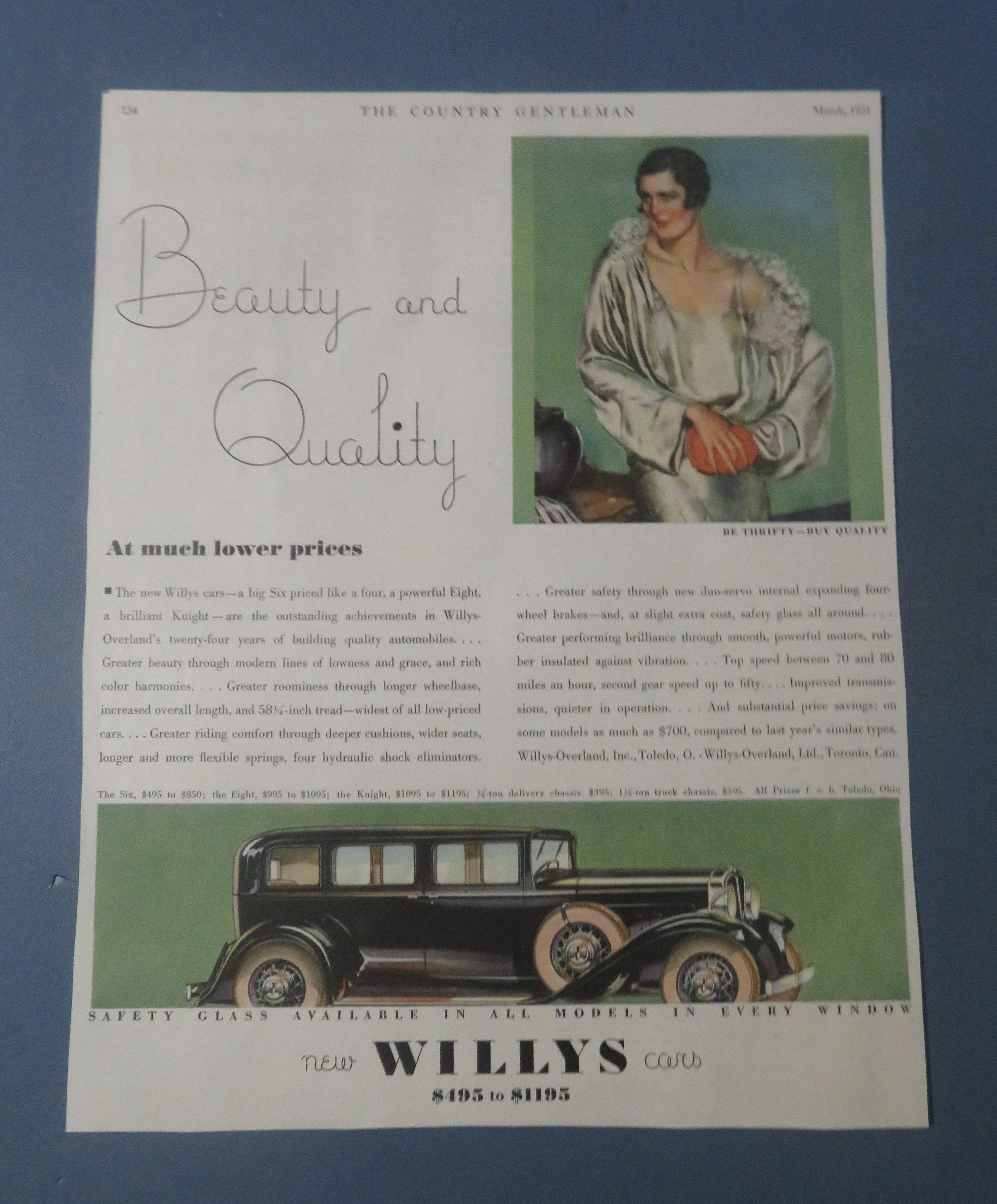 1931 Willys Automobile Cars with Lovely Woman