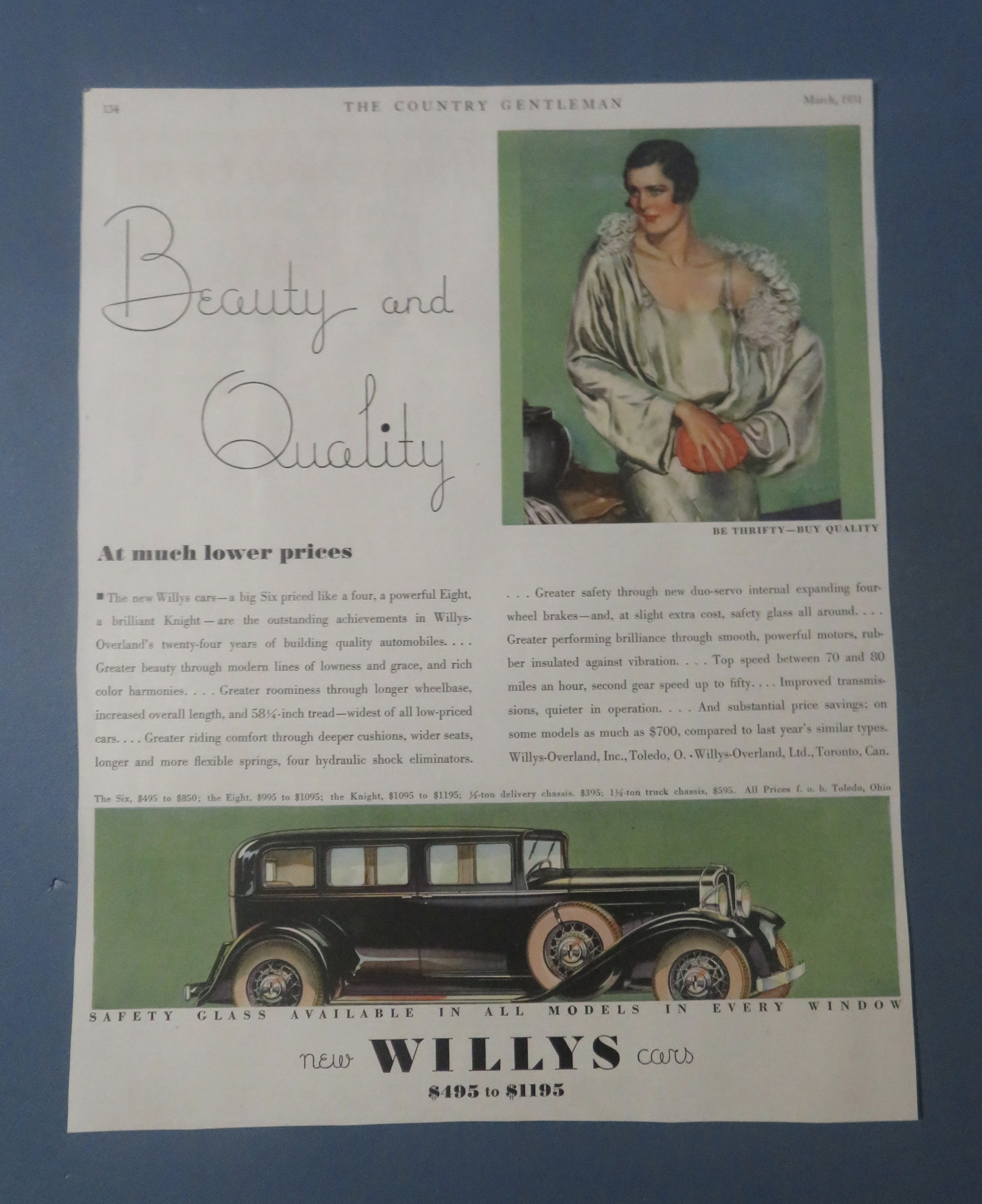1931 Willys Automobile Cars with Lovely Woman