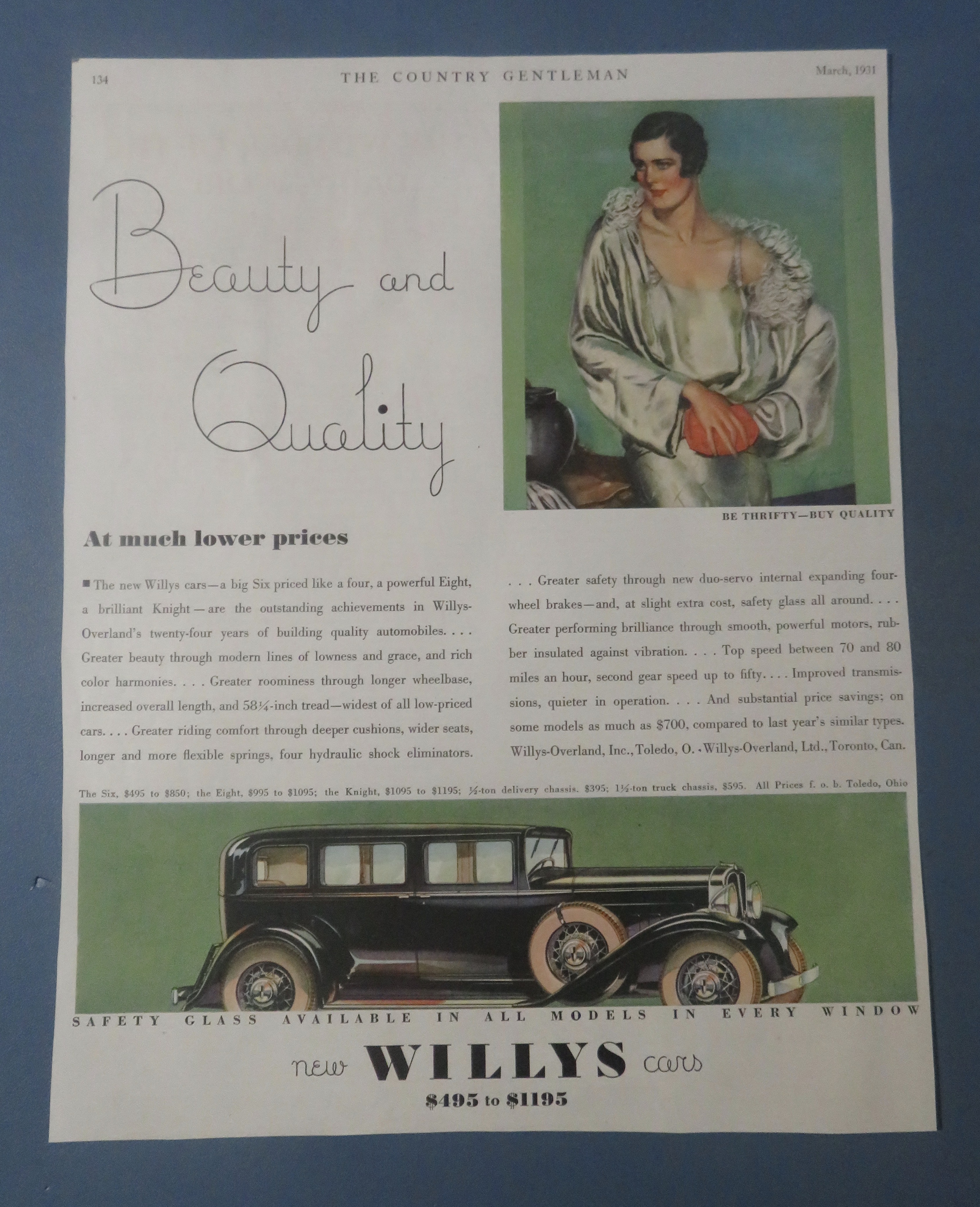 1931 Willys Automobile Cars with Lovely Woman