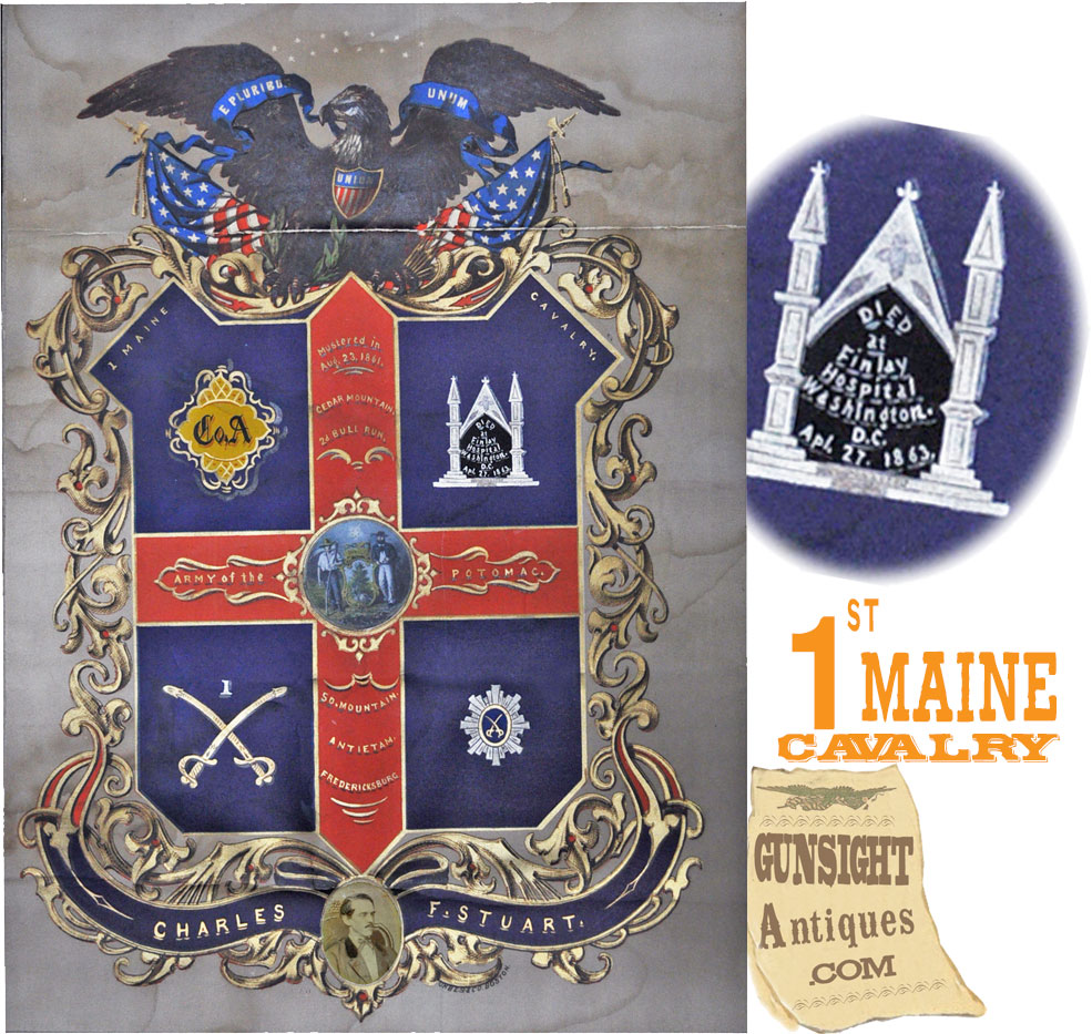 period 1st Maine Cavalry MEMORIAL ESCUTCHEON