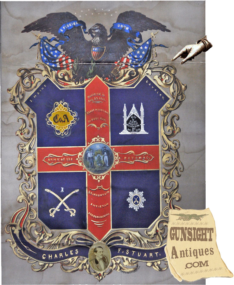 period 1st Maine Cavalry MEMORIAL ESCUTCHEON