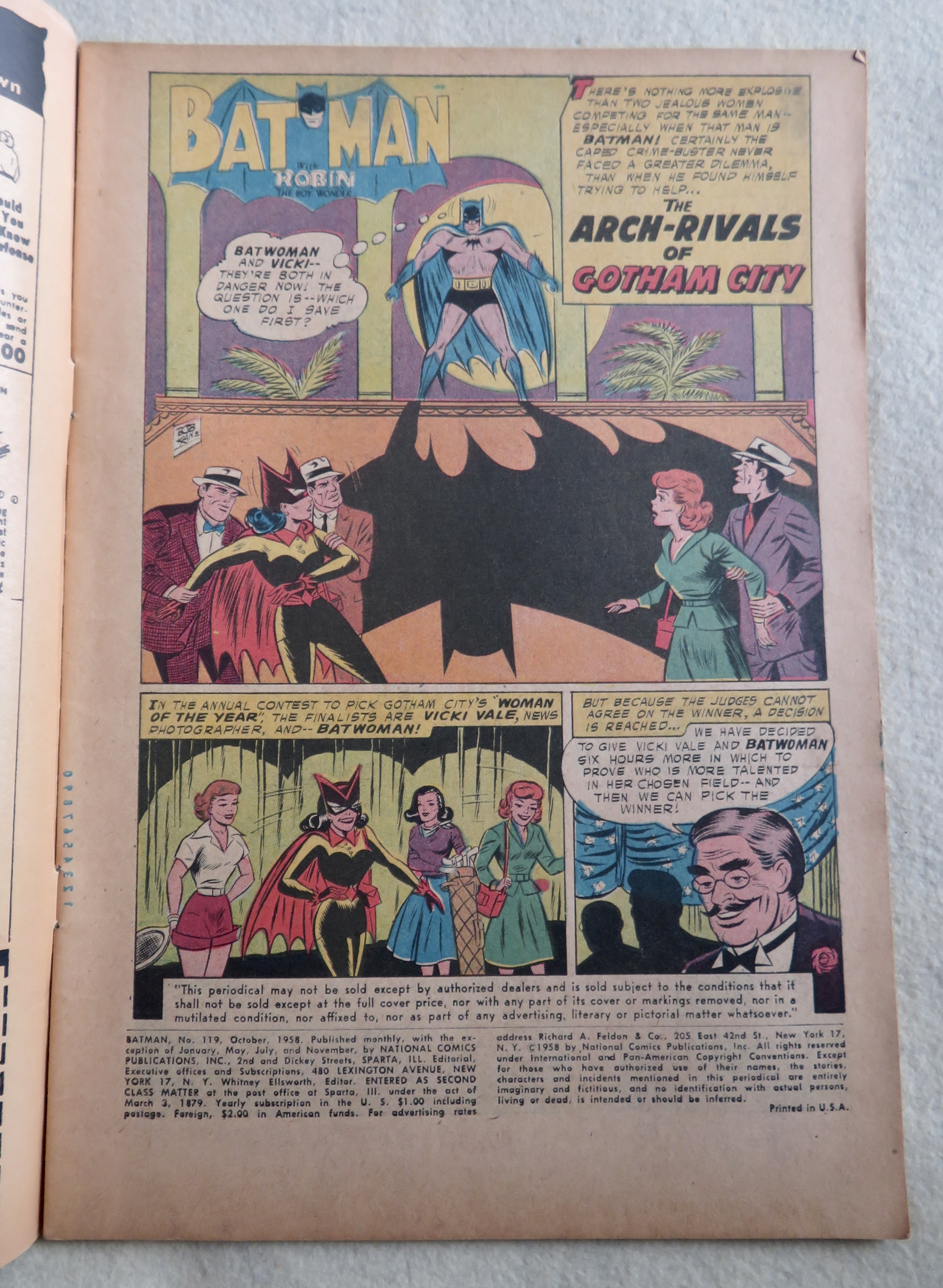 Batman Comic October 1958 Rip Van Batman
