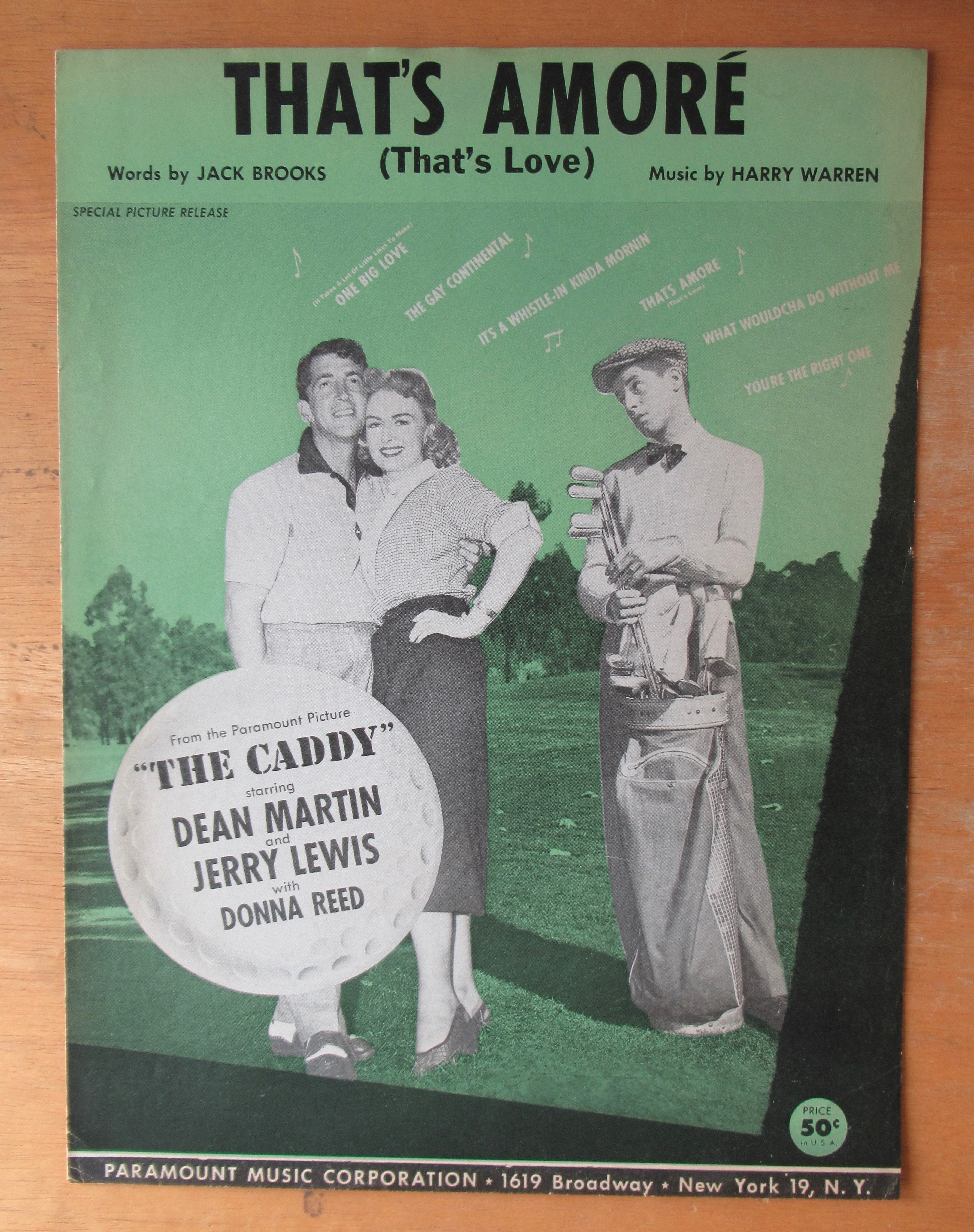 Sheet Music For 1953 That's Amore (That's Love)