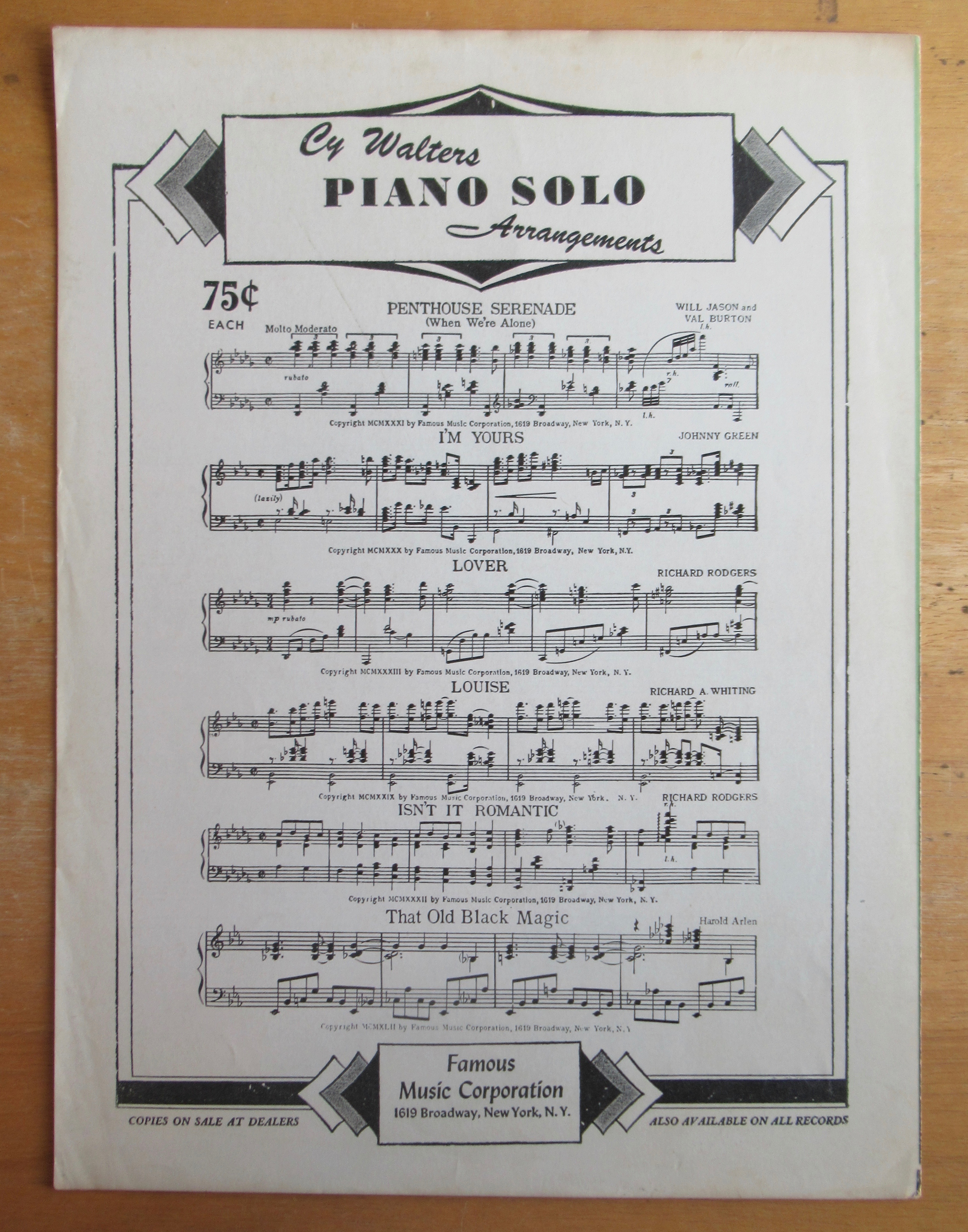 Sheet Music For 1953 That's Amore (That's Love)