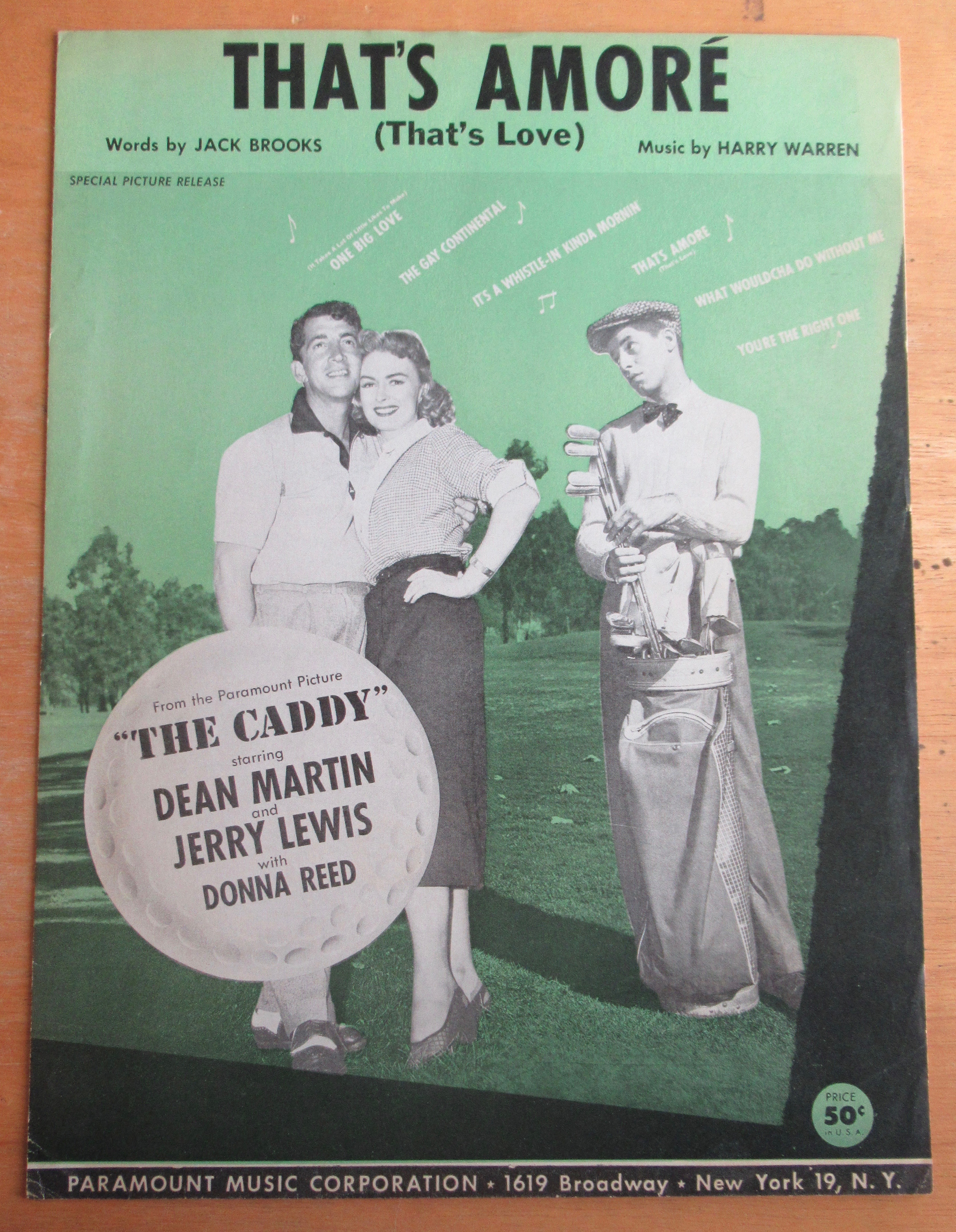 Sheet Music For 1953 That's Amore (That's Love)