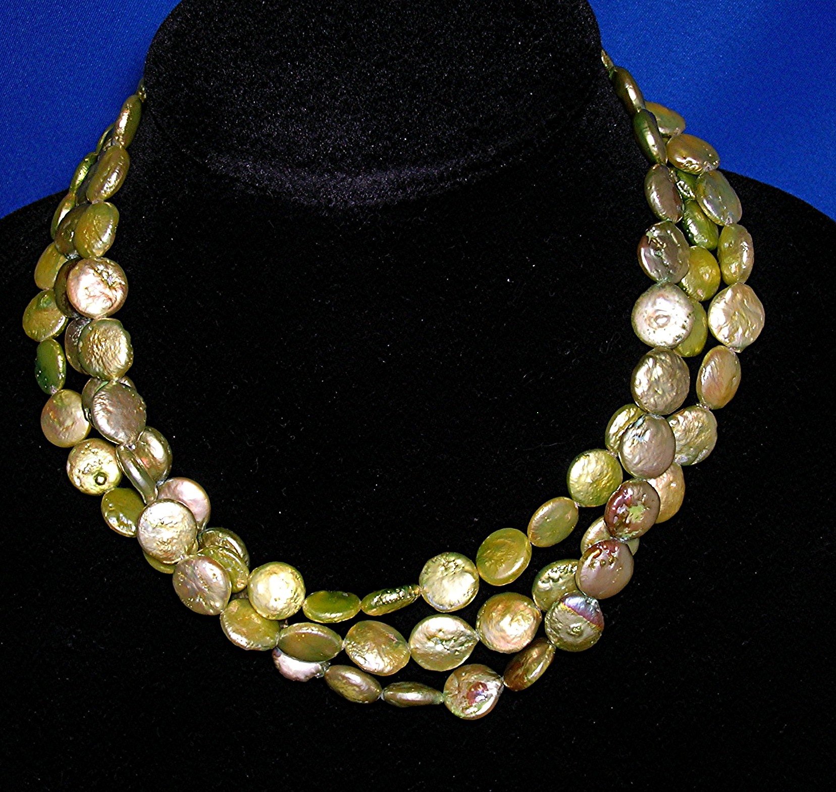 Pearls Sterling Silver Toggle Clasp Lime Green Coin