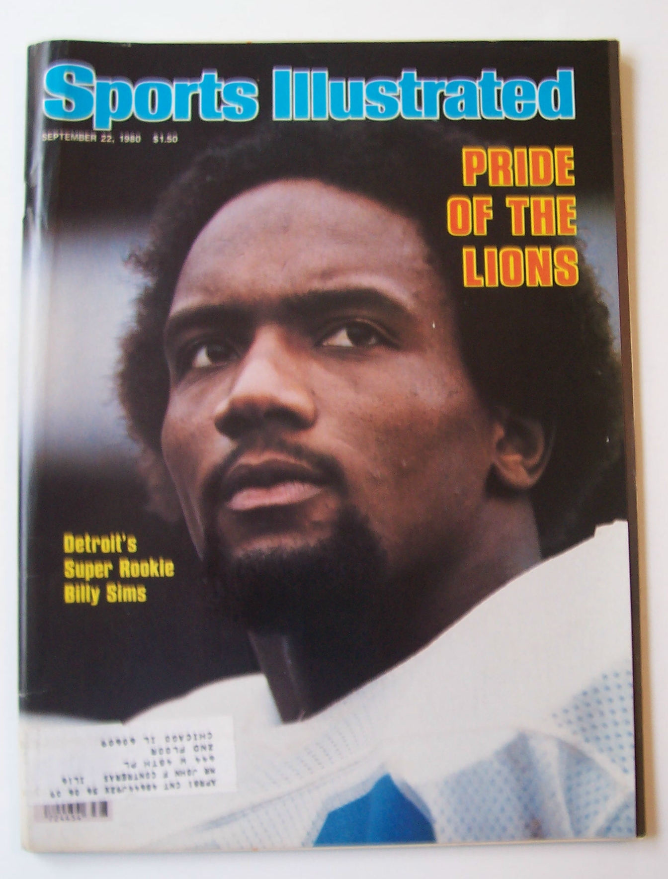 Sports Illustrated Magazine -Sept 22, 1980- Billy Sims