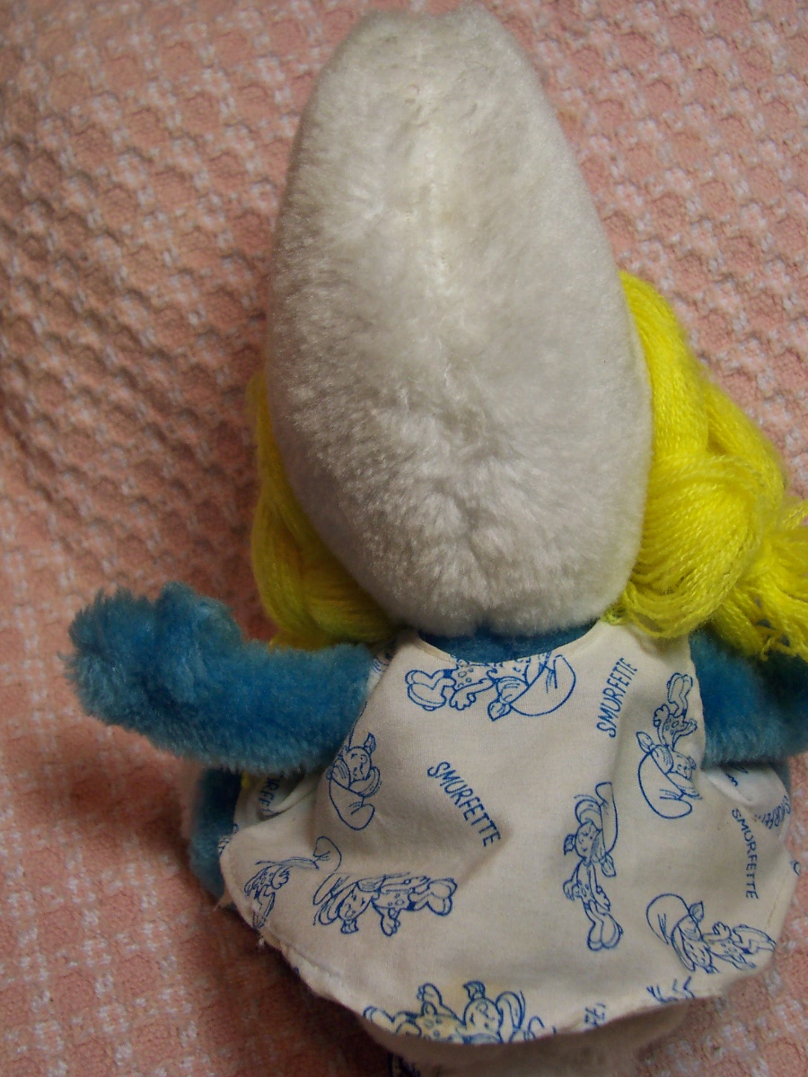 Smurfette Smurf Stuffed 8 inch 1981