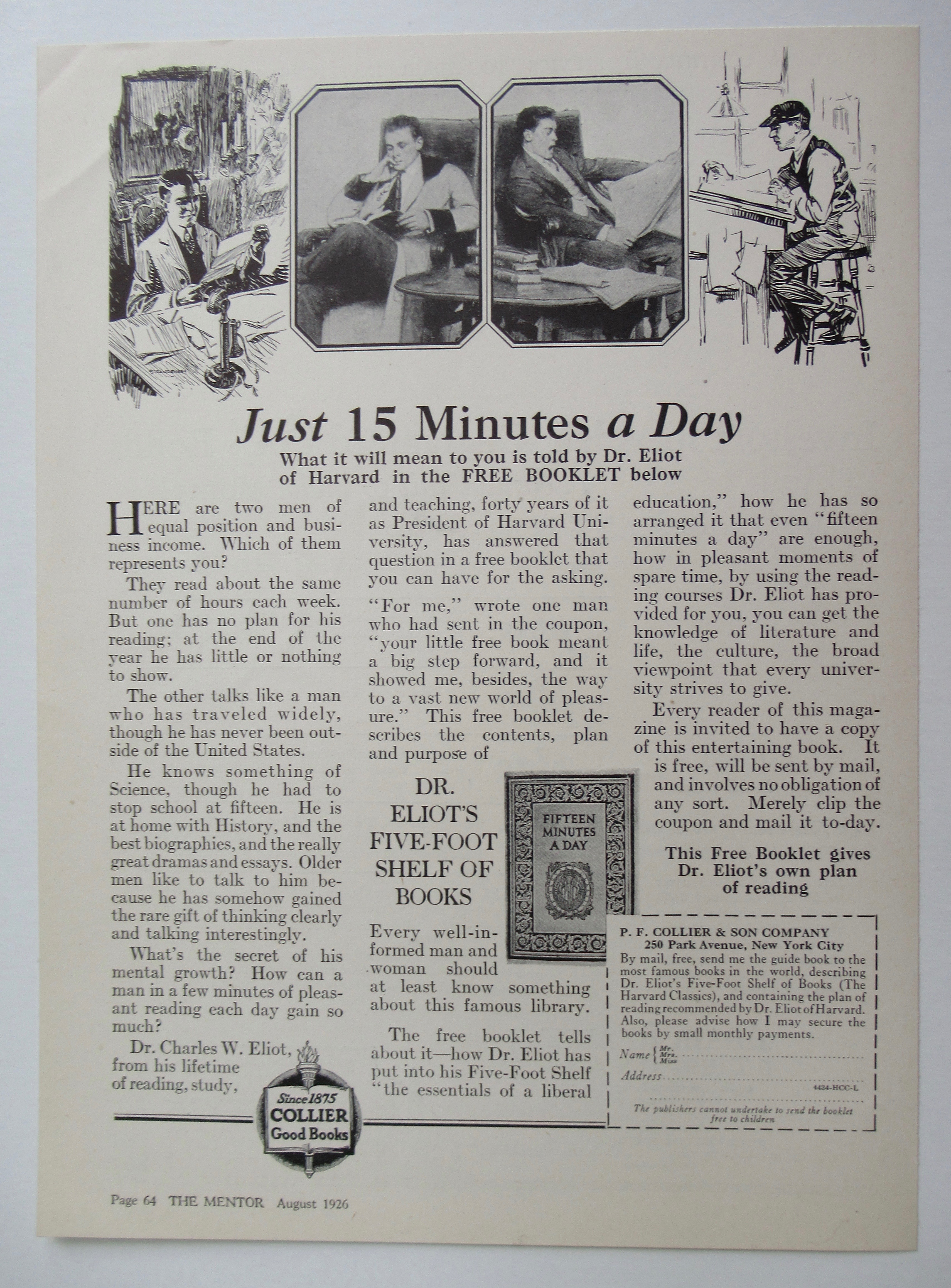 1926 Dr Eliot's Five Foot Shelf Of Books w/ 15 Minutes