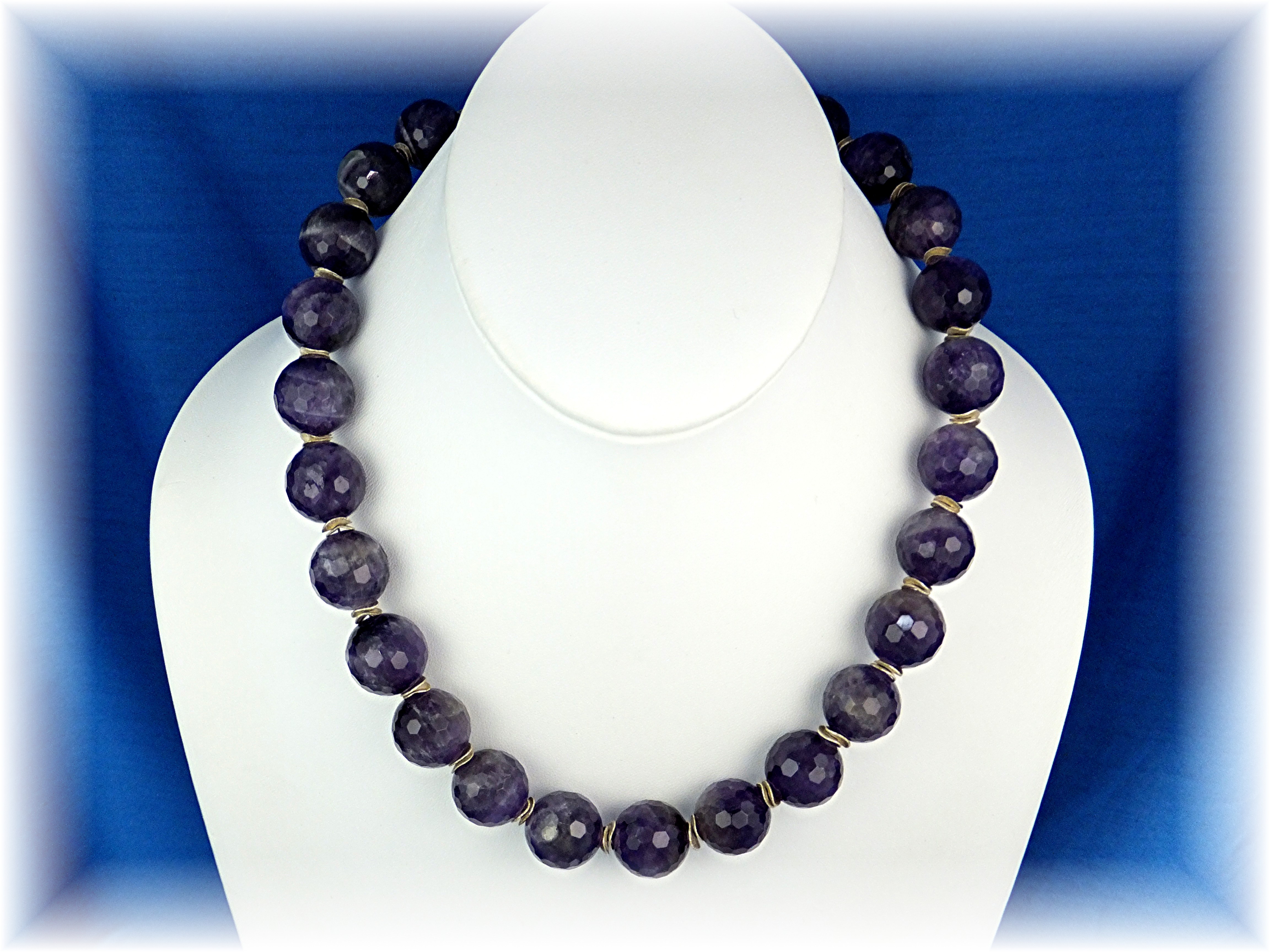 Necklace Natural Amethyst Sterling Silver Toggle  Clasp