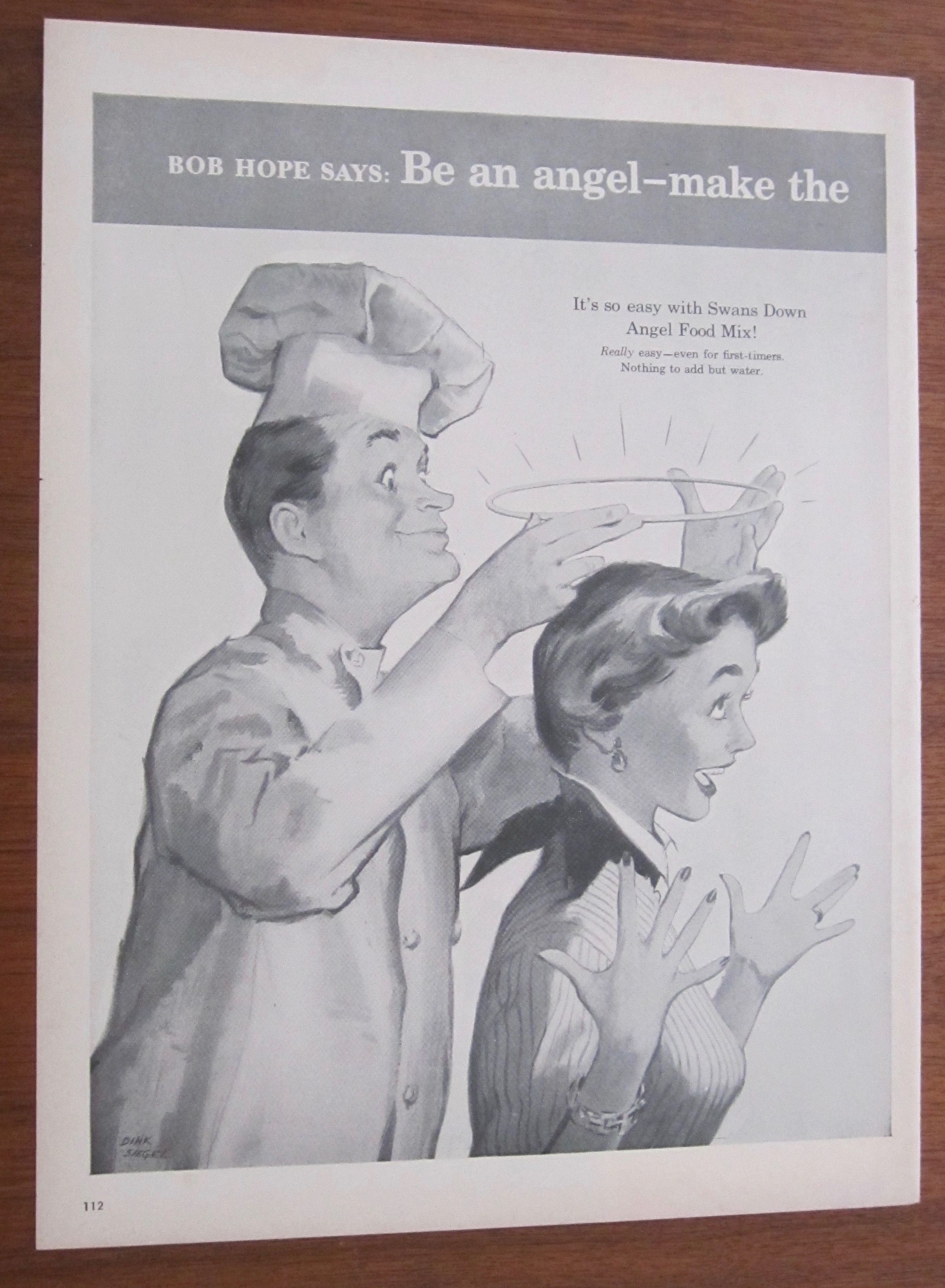 1955 Swans Down Angel Food Mix with Bob  Hope