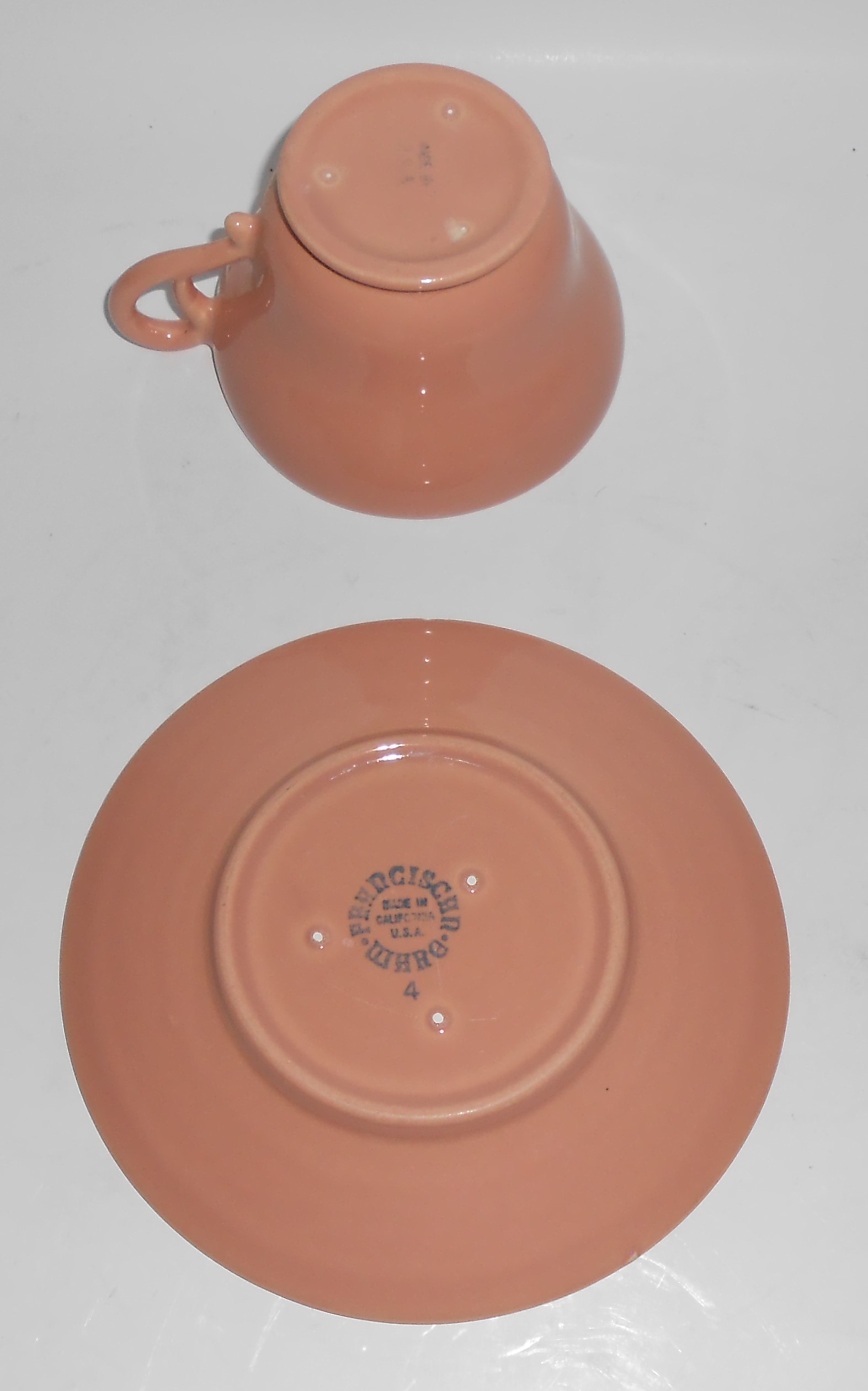 Franciscan Pottery El Patio Gloss Coral Cup & Saucer