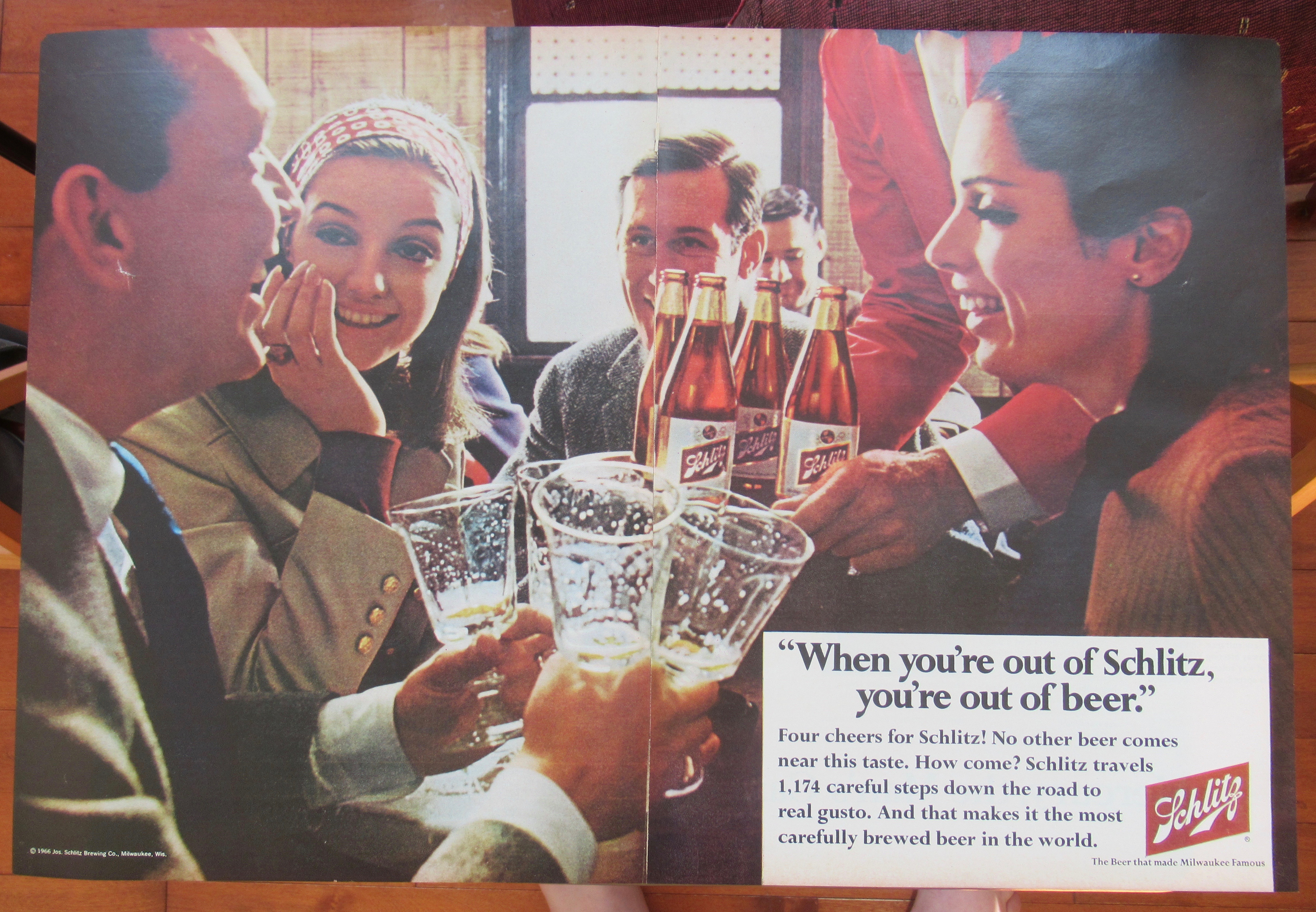 1966 Schlitz Beer with People Enjoying Some Beers