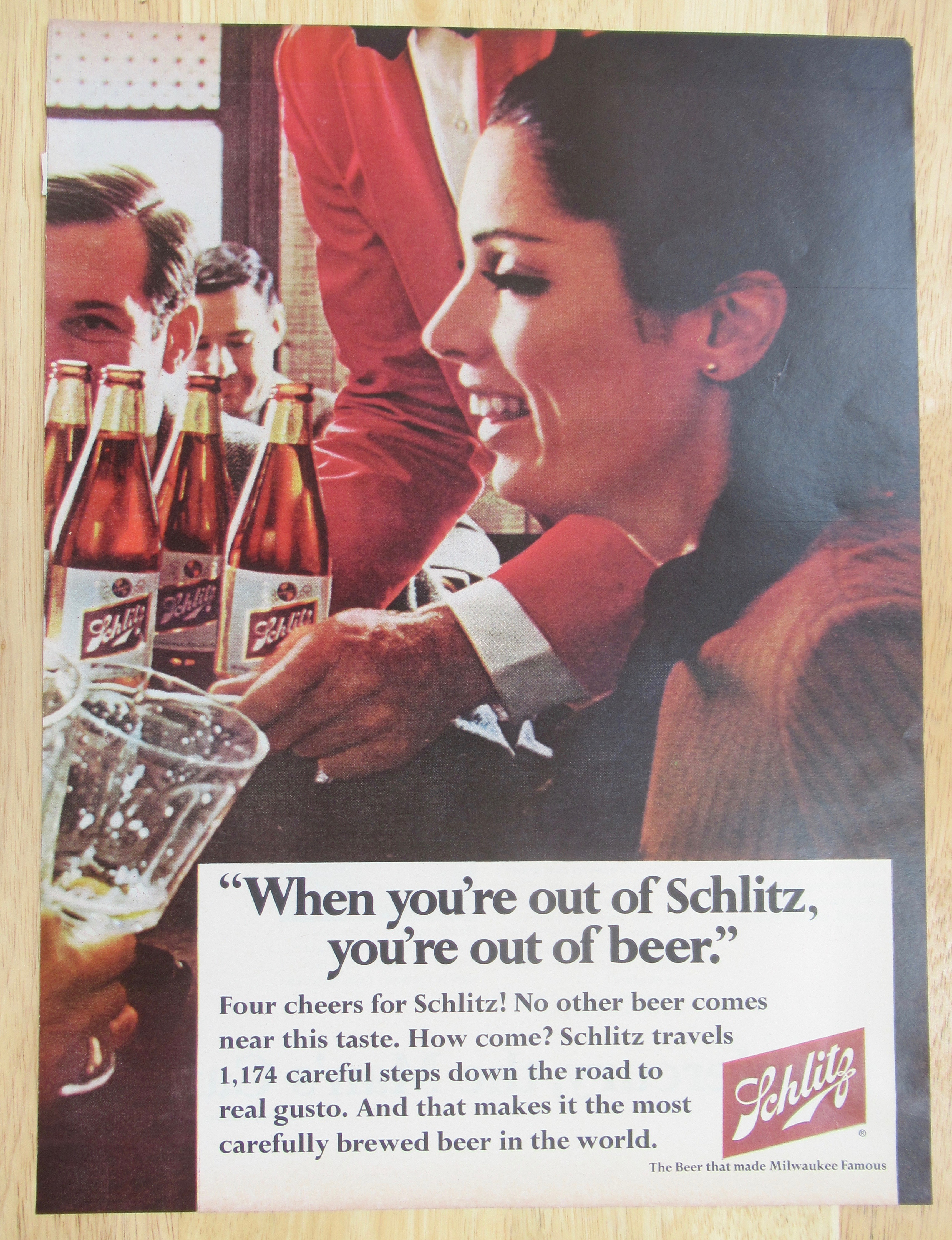 1966 Schlitz Beer with People Enjoying Some Beers