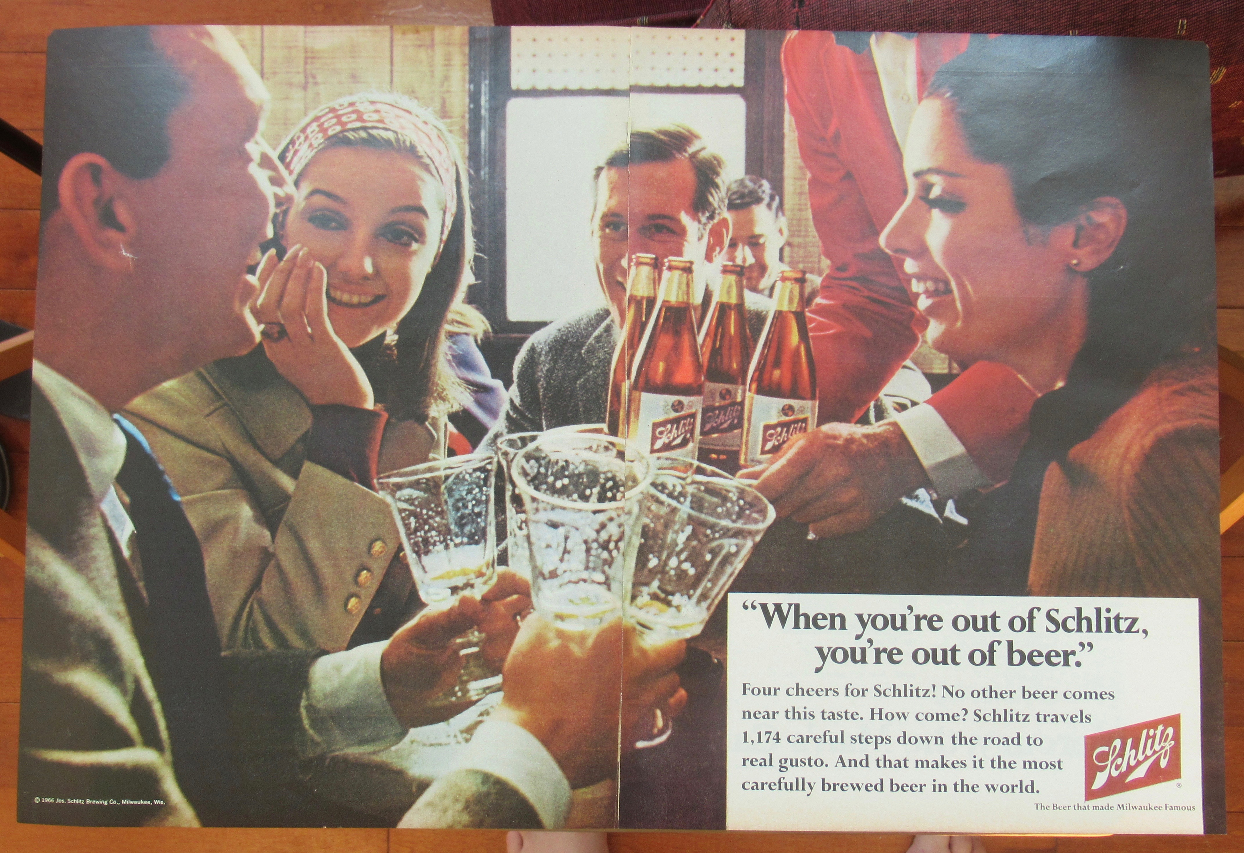 1966 Schlitz Beer with People Enjoying Some Beers