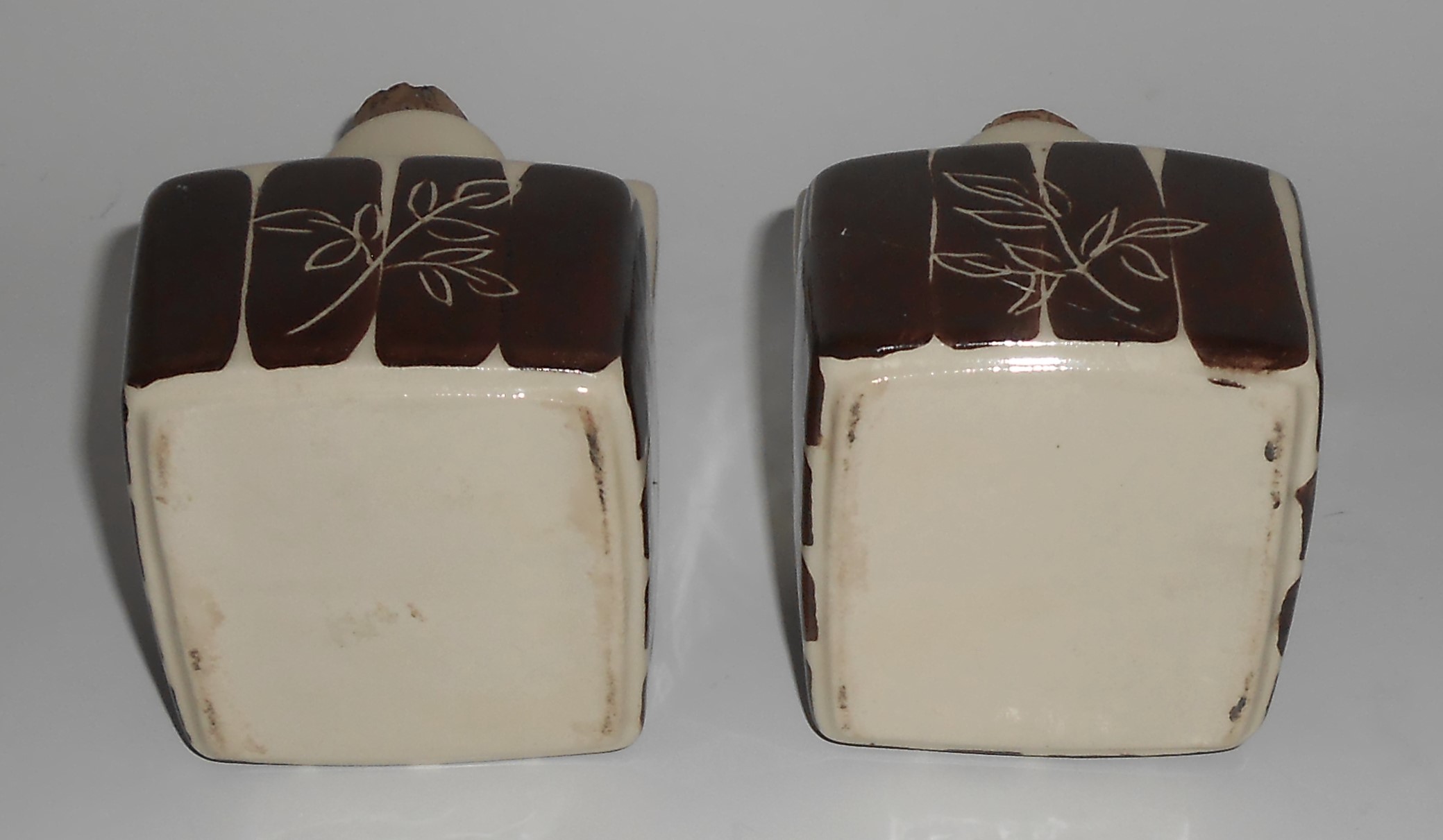 Purinton Pottery Intaglio Vinegar & Oil Cruet Set