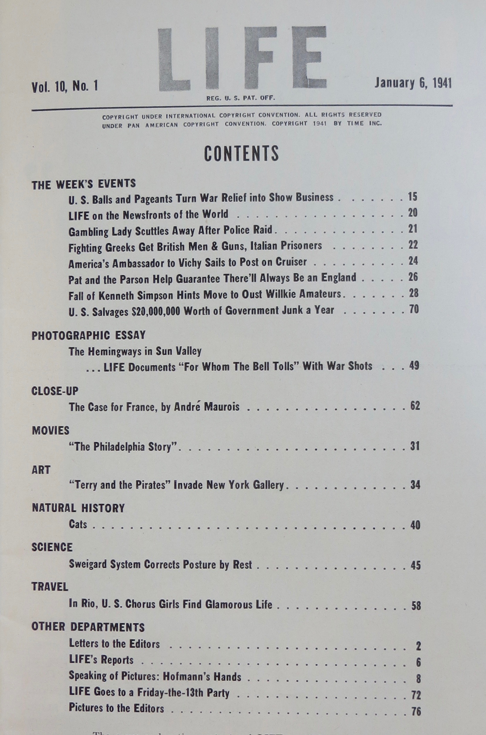 Life Magazine January 6, 1941 Katharine Hepburn