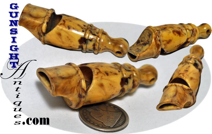 mid to later 1800s gutta-percha WHISTLE
