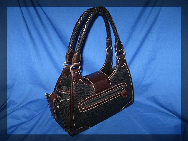 Brighton Black Tan Leather Bag