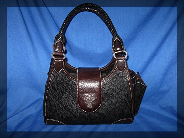 Brighton Black Tan Leather Bag