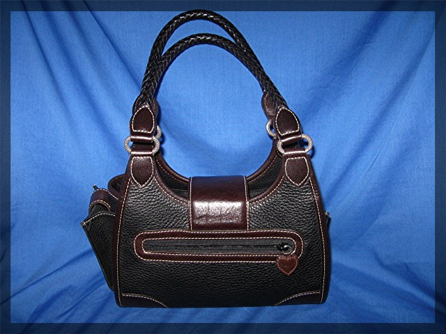 Brighton Black Tan Leather Bag