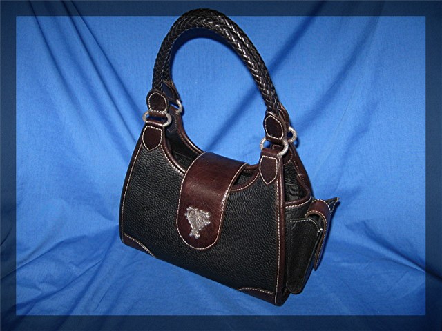 Brighton Black Tan Leather Bag
